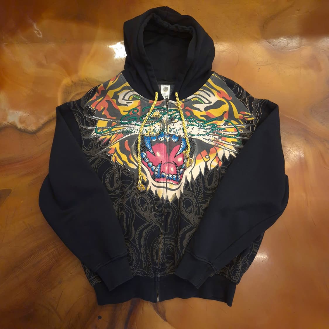 에드 하디 멜로즈 호랑이 프린트 후드 집업 상품이미지1