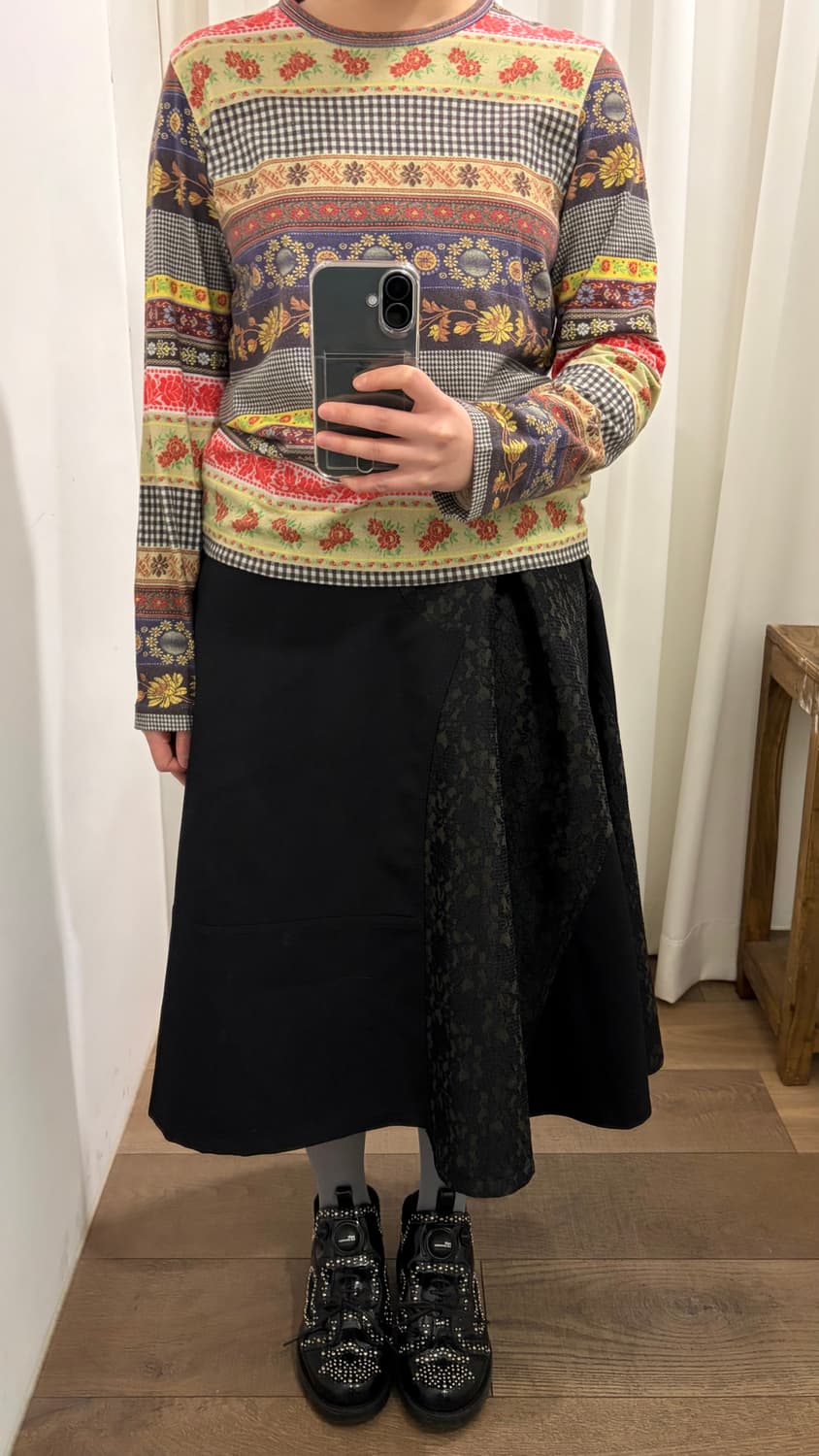 Floral Lace Docking Pleats Skirt 상품이미지9