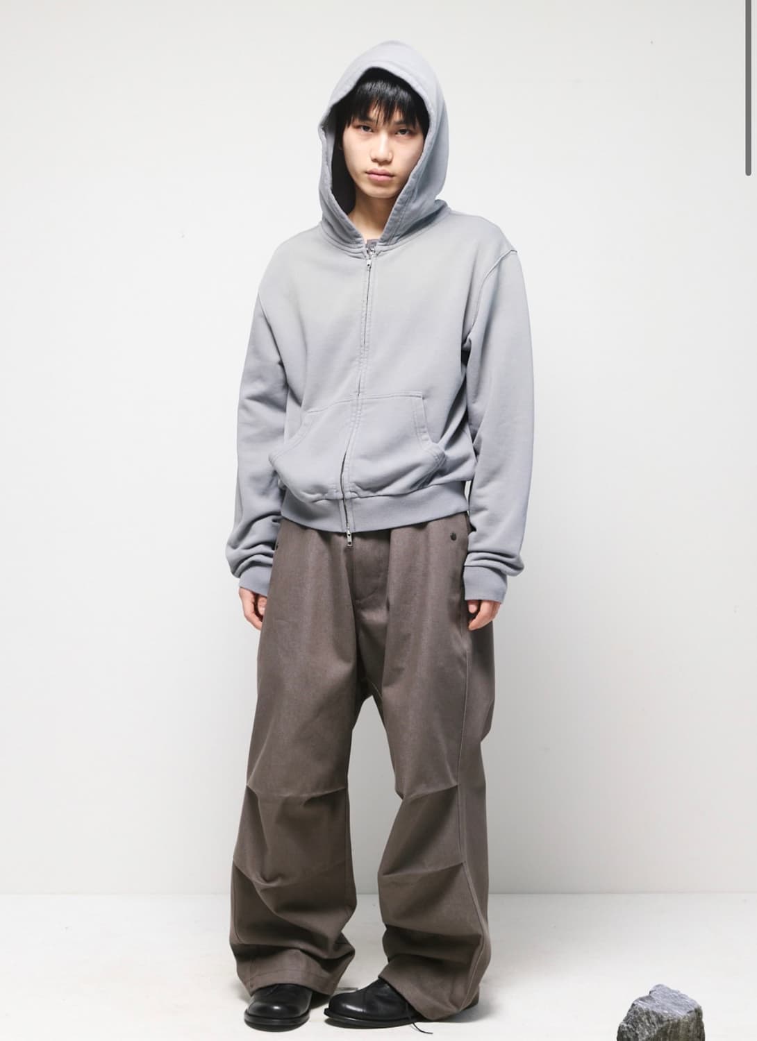 [2] 해칭룸 vtg 후드 집업 블리치드 블루 그레이 상품이미지2