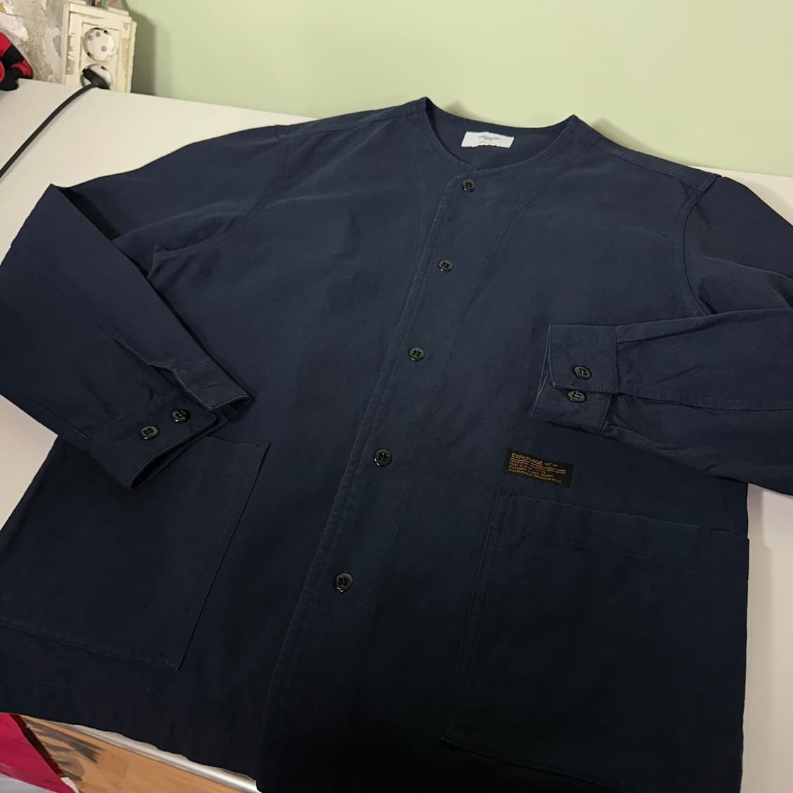 95 S 에스피오나지 코튼 논카라 네이비 코튼자켓 상품이미지3