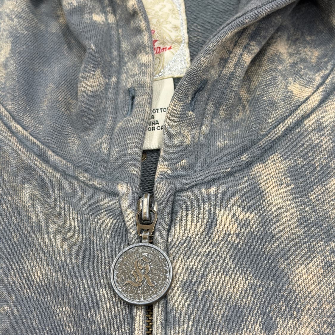 칸지 컬렉션 해골 스컬 그래피티 피그먼트 워싱 Y2K 후드집업 2XL 상품이미지5