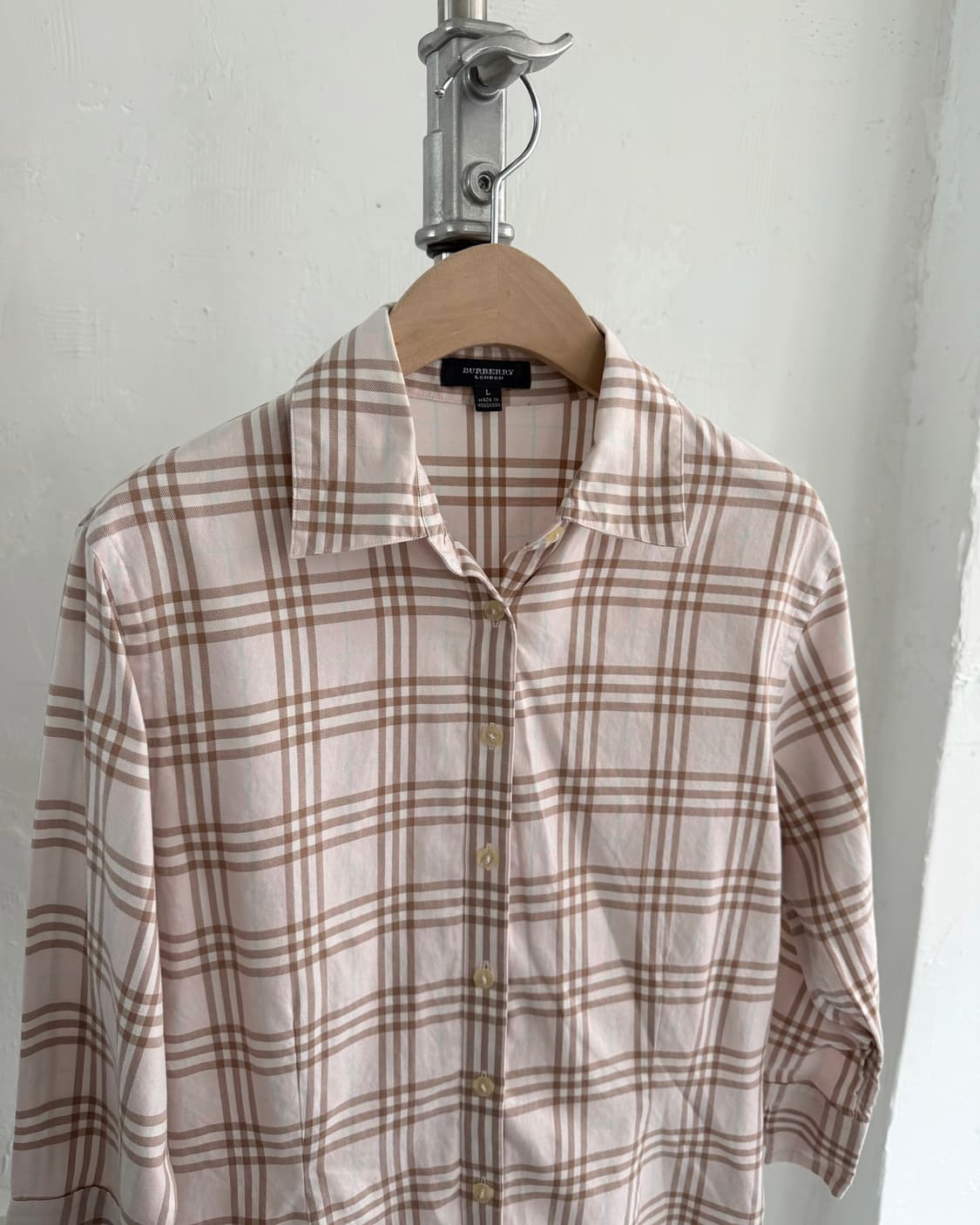 Burberry 버버리 핑크 노바체크 오부 셔츠 블라우스 상품이미지5