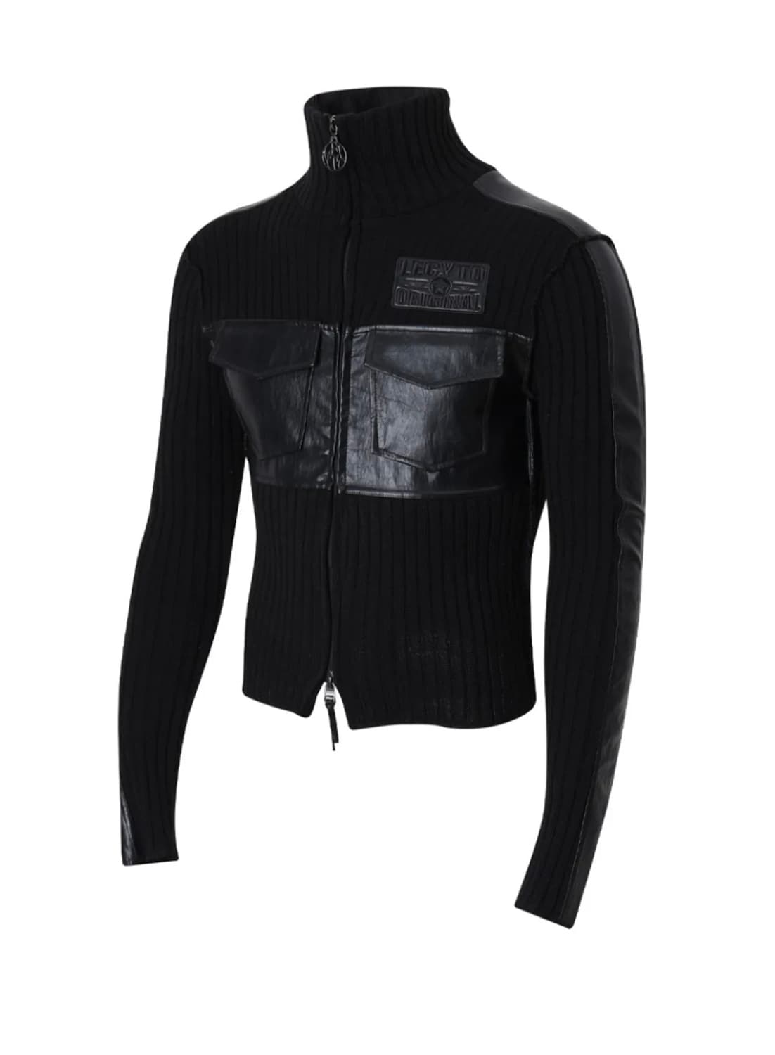 Fabric Mix Neck Zip Up 상품이미지1