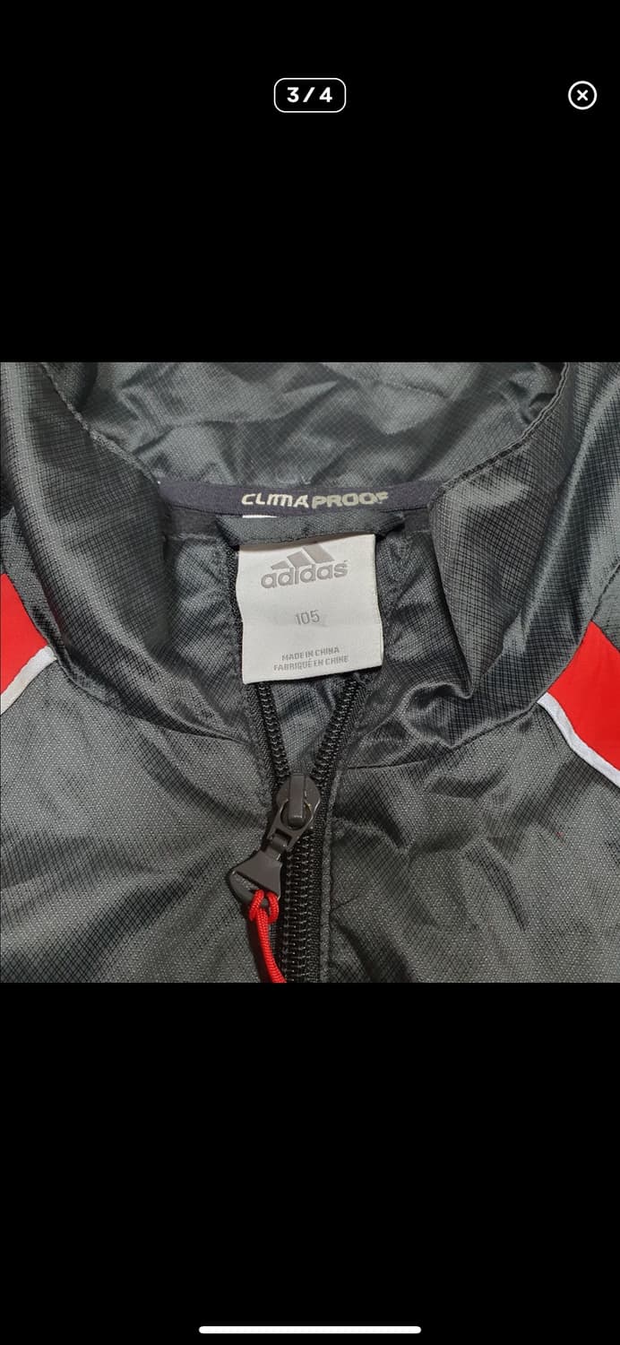 (바배) 아디다스 레드 배색 바람막이 자켓 상품이미지3