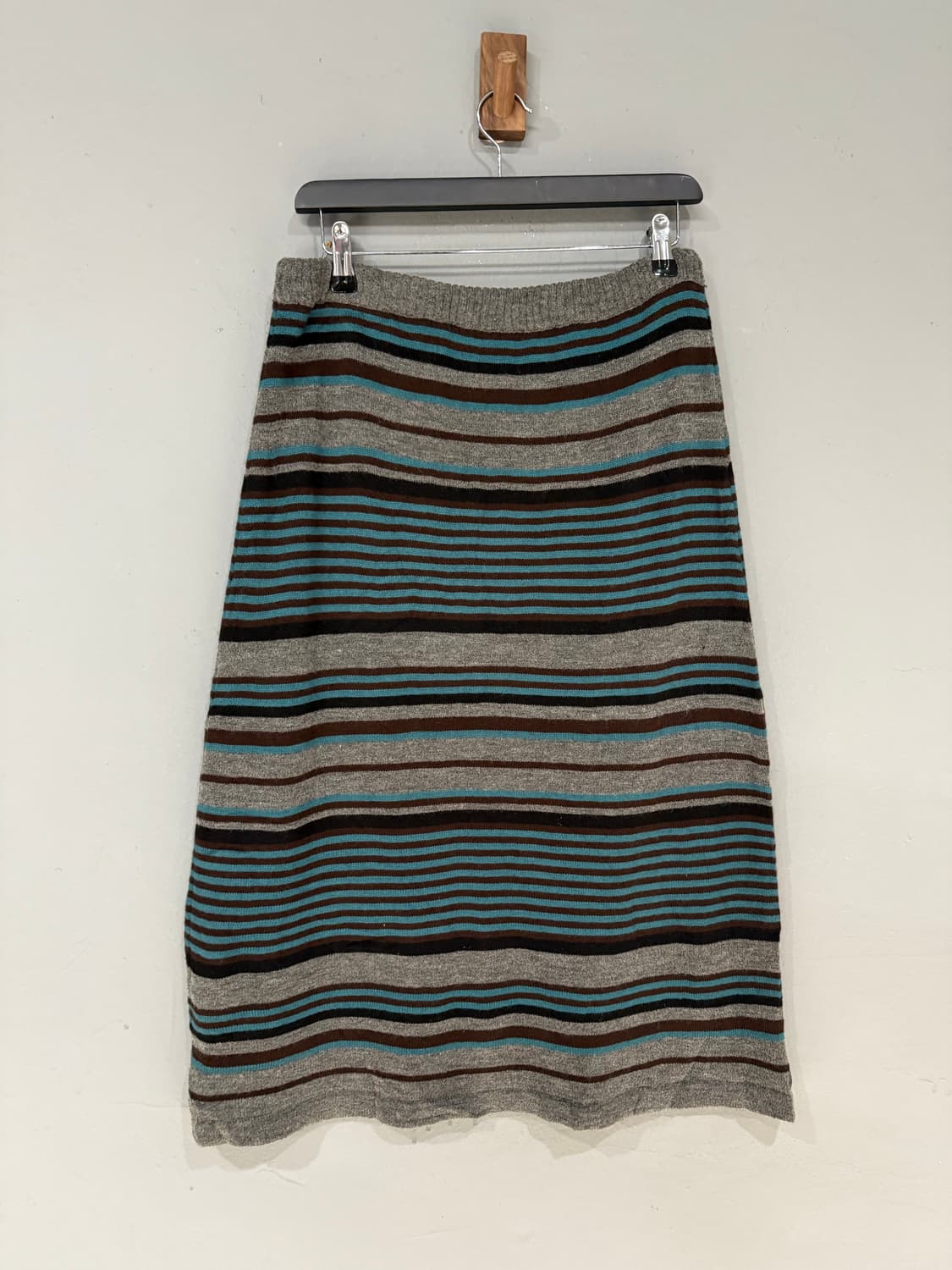 color mix stripe pattern knit skirt 상품이미지7