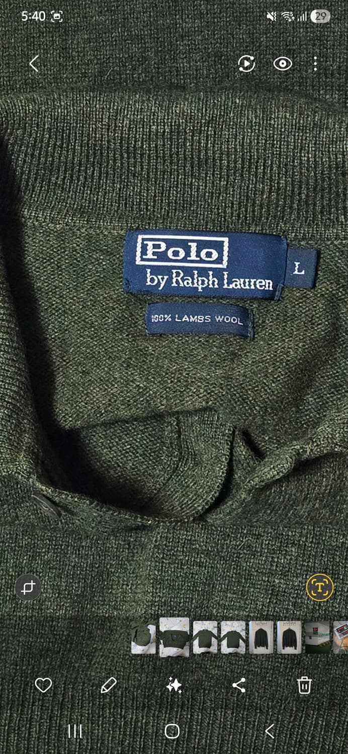 폴로 랄프로렌 램스울 니트 카라티 L 상품이미지4