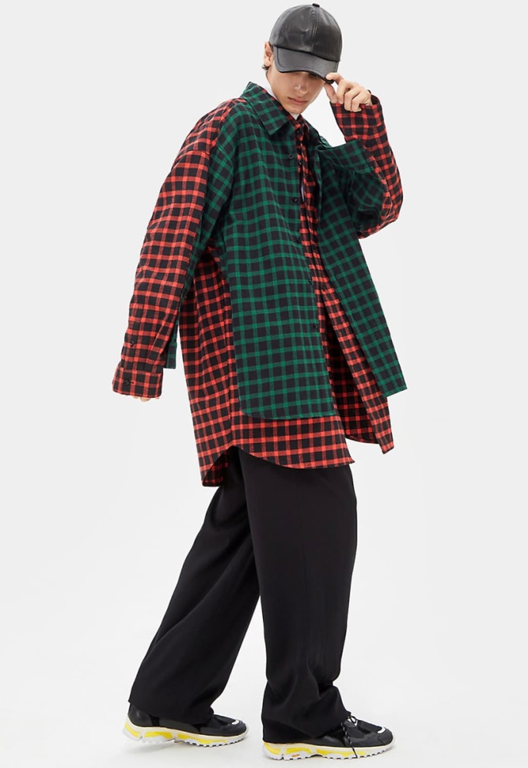 SYSTEM HOMME 19 F/W 레이어드 체크 오버핏 셔츠 자켓 상품이미지10