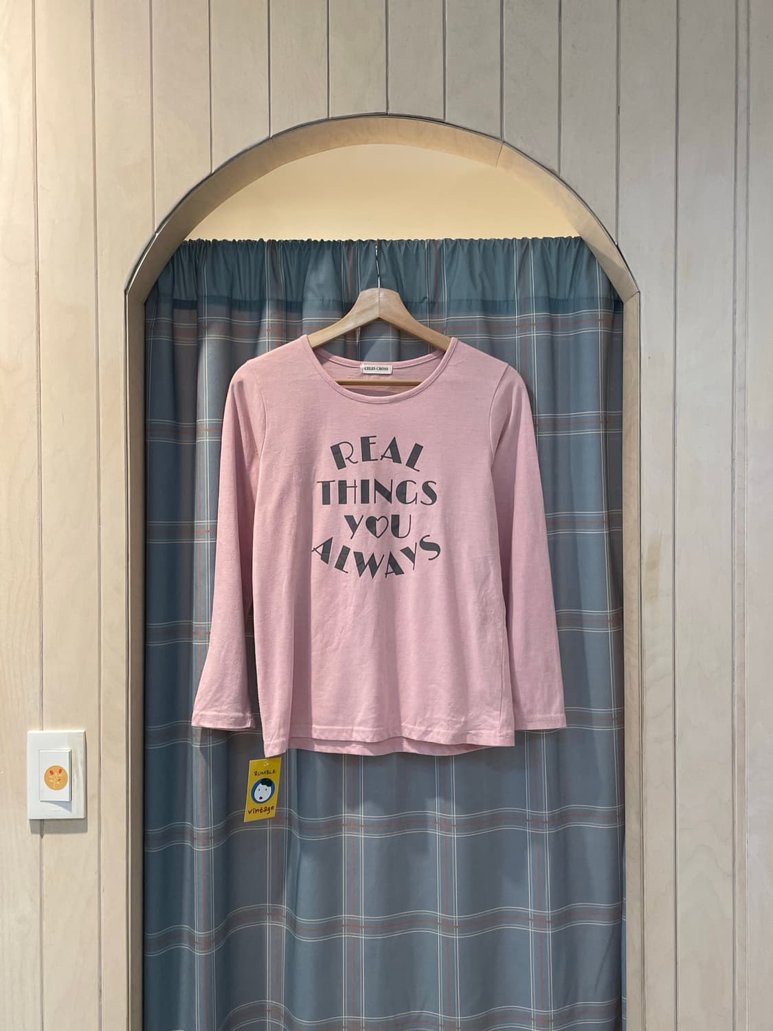 일본빈티지 연핑크 긴팔티 상품이미지2