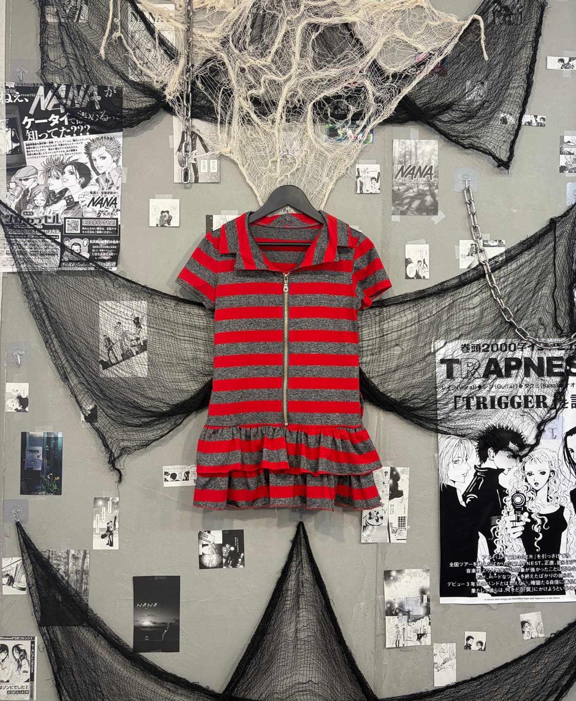 Kitsch Stripe frill half zip Top 상품이미지3