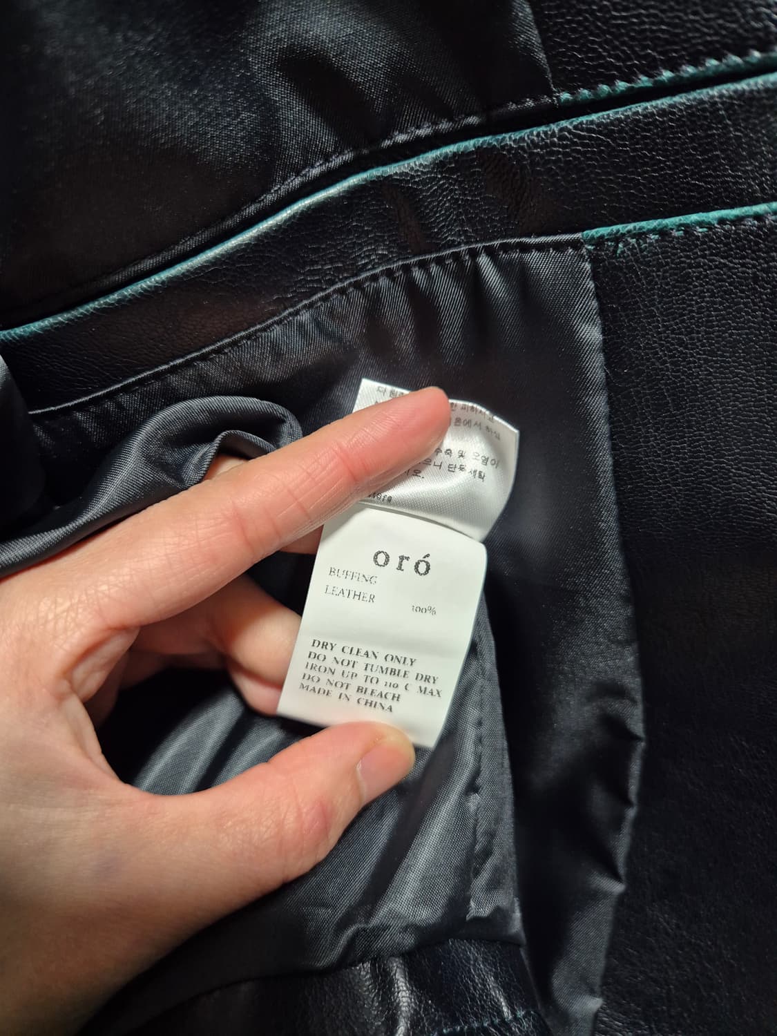 (새상품)ORO 오로 블랙 레더 크롭 자켓 상품이미지9