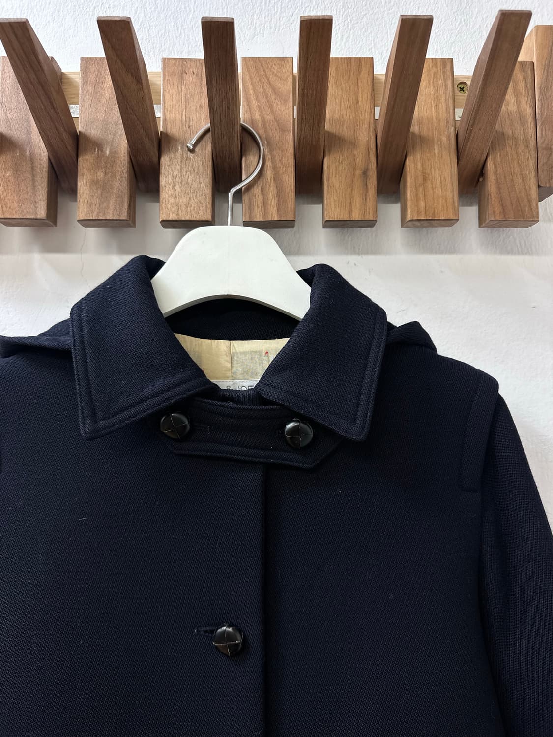 일본빈티지 울 100% 네이비 후드 코트  상품이미지2