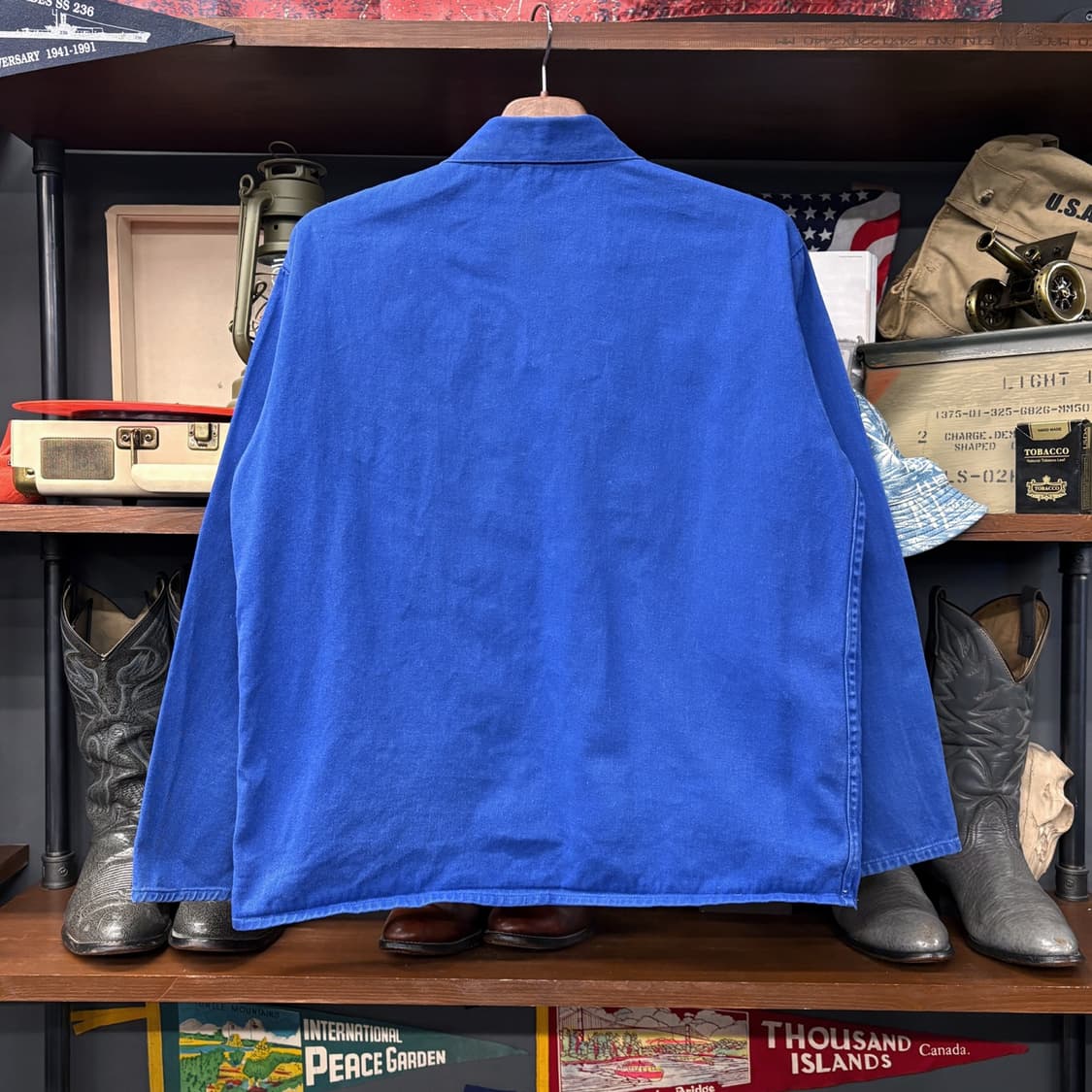 70s 프렌치 워크자켓 코튼트윌 라운드포켓 빈티지 워싱 N672 상품이미지2