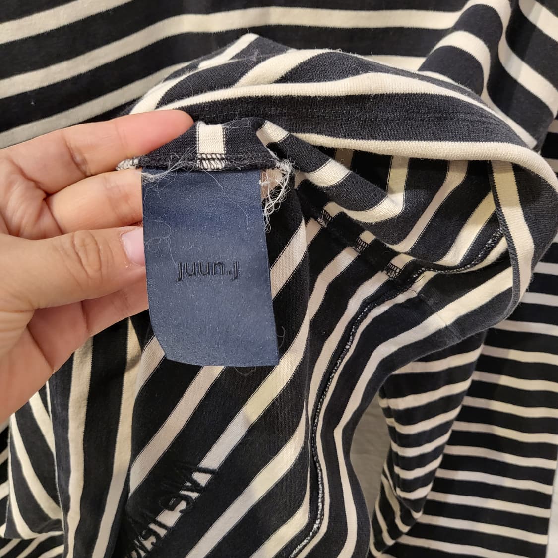 juun.j 준지 긴팔 스트라이프 티셔츠 오버핏 롱슬리브 상품이미지4