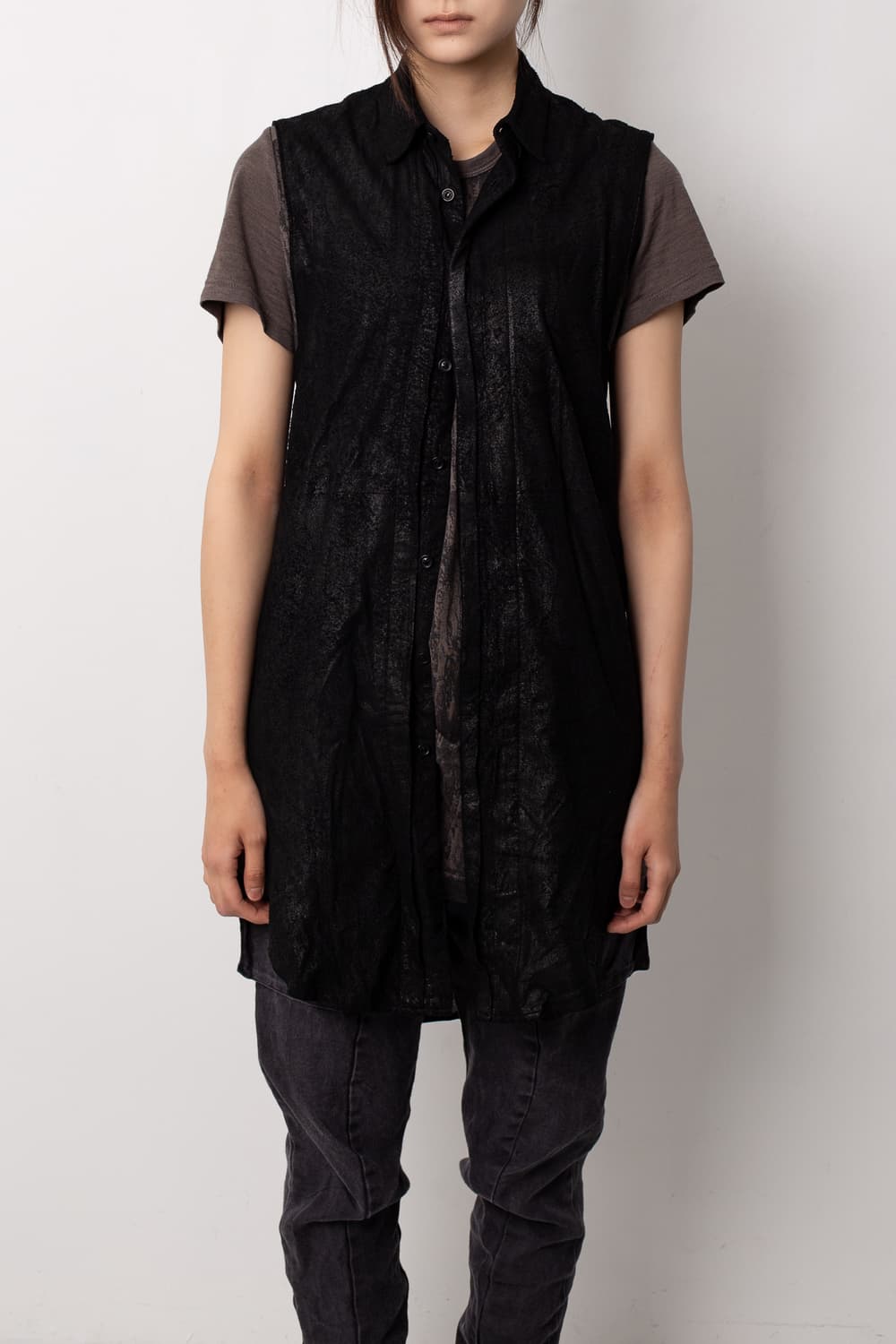JULIUS COATED LAMB SKIN LONG SHIRTS VEST 상품이미지1