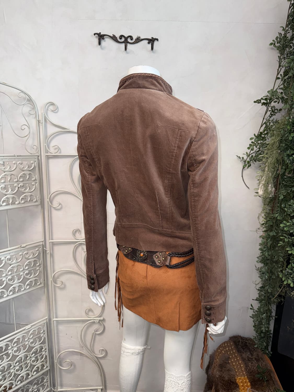 Brown western cubic tassel velvet jacket 상품이미지6