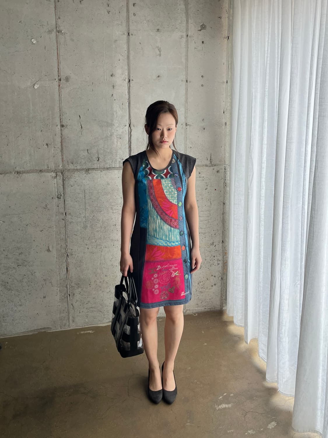 Desigual 그래픽 슬리브리스 원피스 상품이미지3