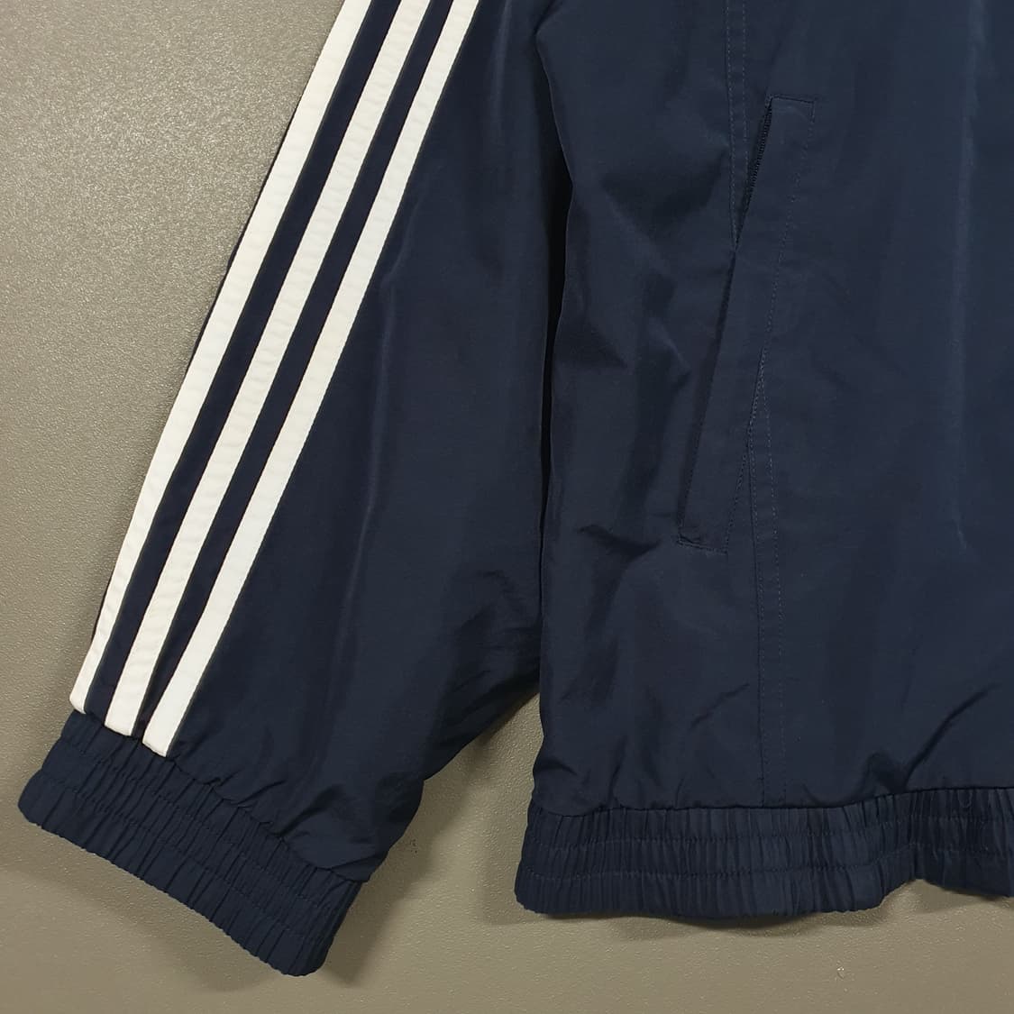 2XL) 아디다스 희귀 90s 삼선 오버핏 올드스쿨 바람막이 자켓 네이비 상품이미지2