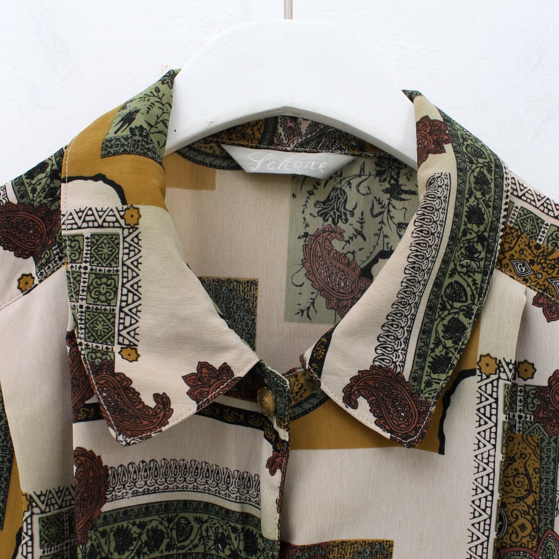  일본 빈티지 페이즐리 패턴 블라우스 상품이미지2