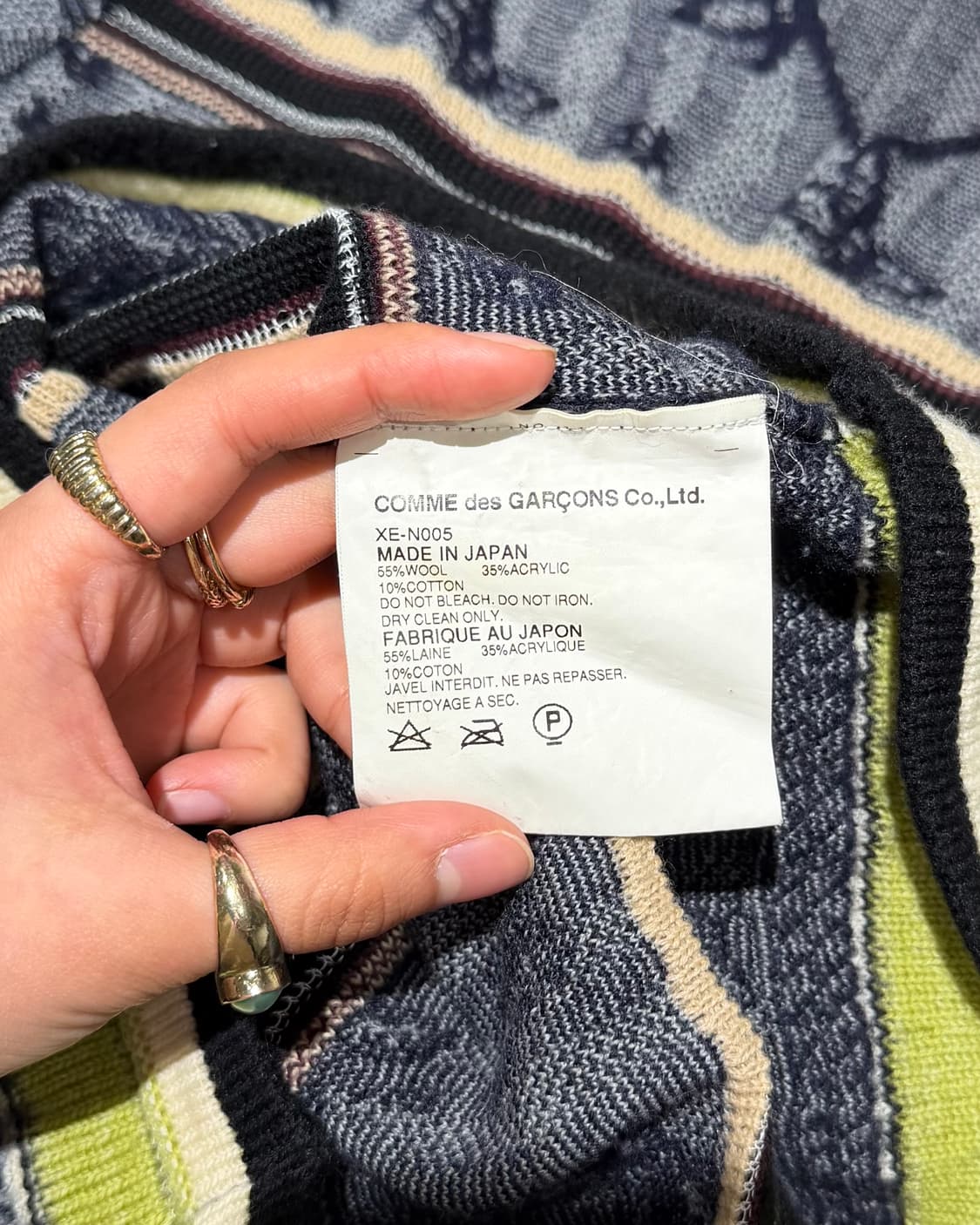 꼼데가르송 옴므 플러스 차콜 플라워 자수 니트 상품이미지8