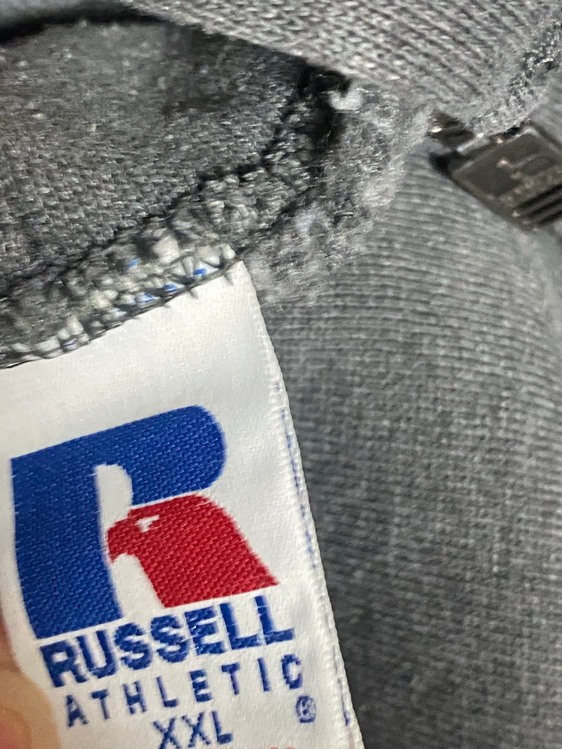 90s 빈티지 러셀 후드집업 페이디드 그레이 [XXL] 상품이미지4