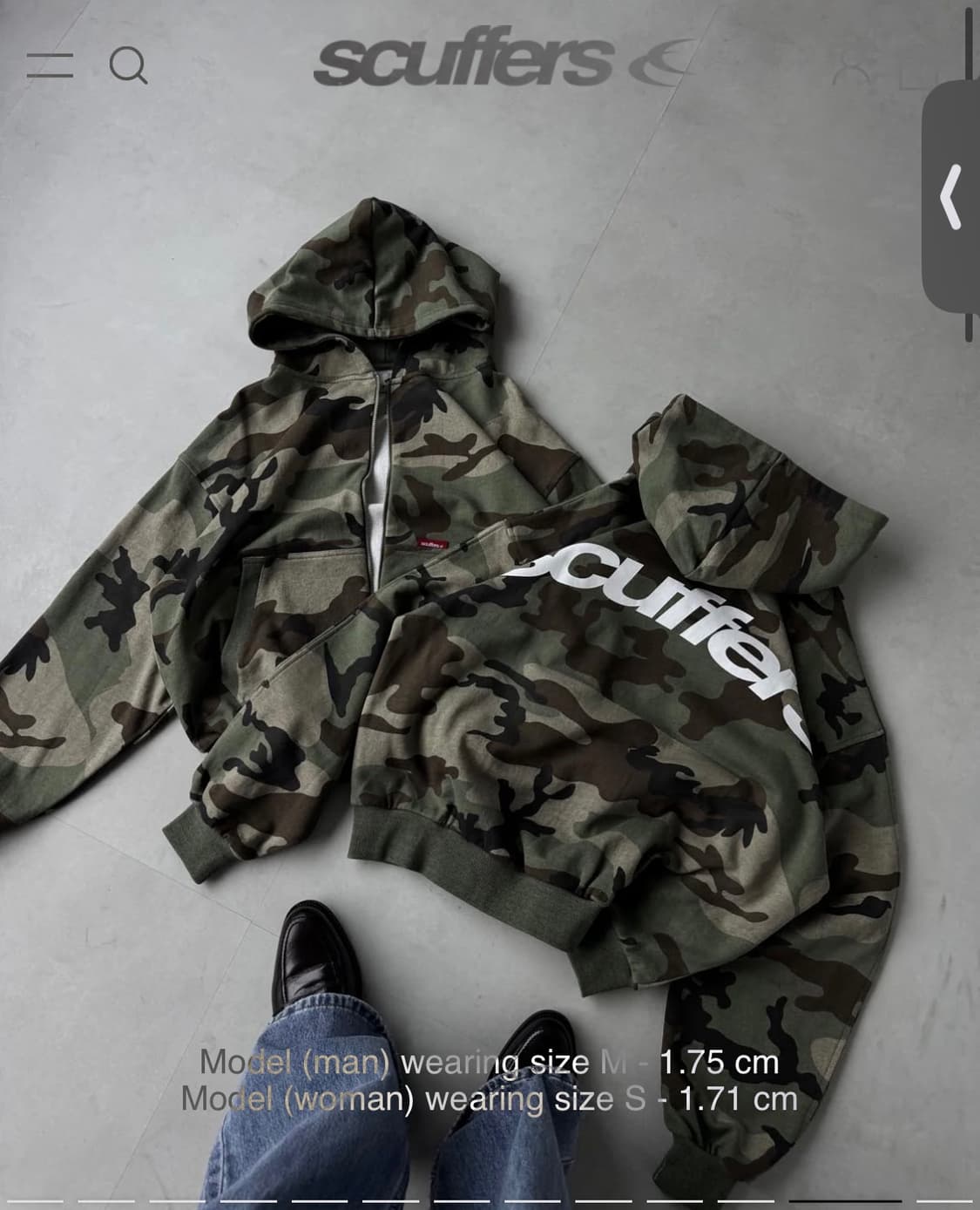 scuffers 카모 후드집업 남여공용 스쿠퍼스 L 상품이미지1