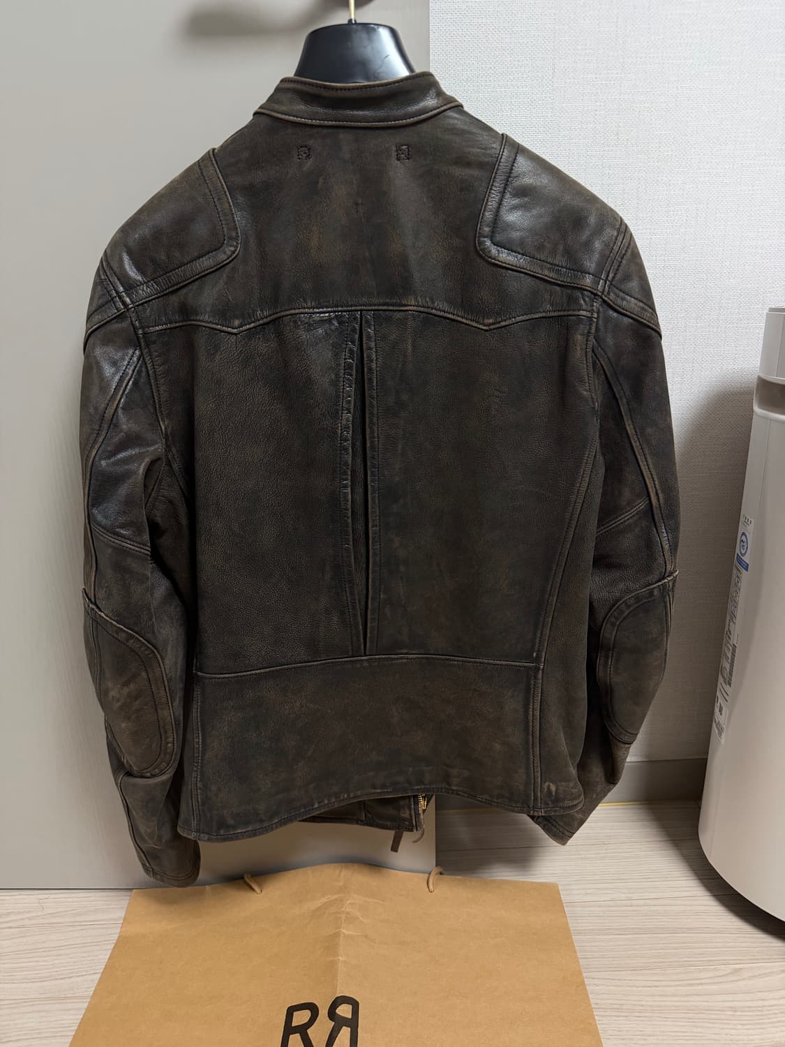 RRL 슬림 모토 가죽 자켓 M 상품이미지3