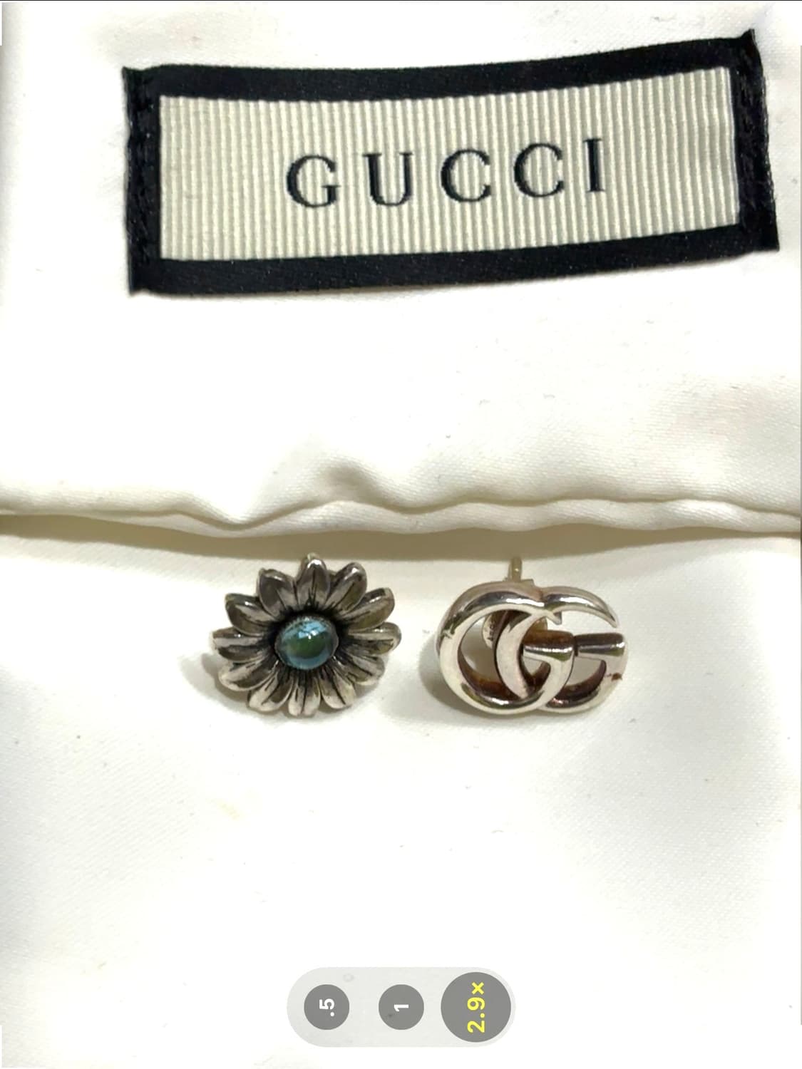 구찌 GUCCI [GG 마몽] 플라워 스터드 귀걸이 블루 정품 상품이미지2