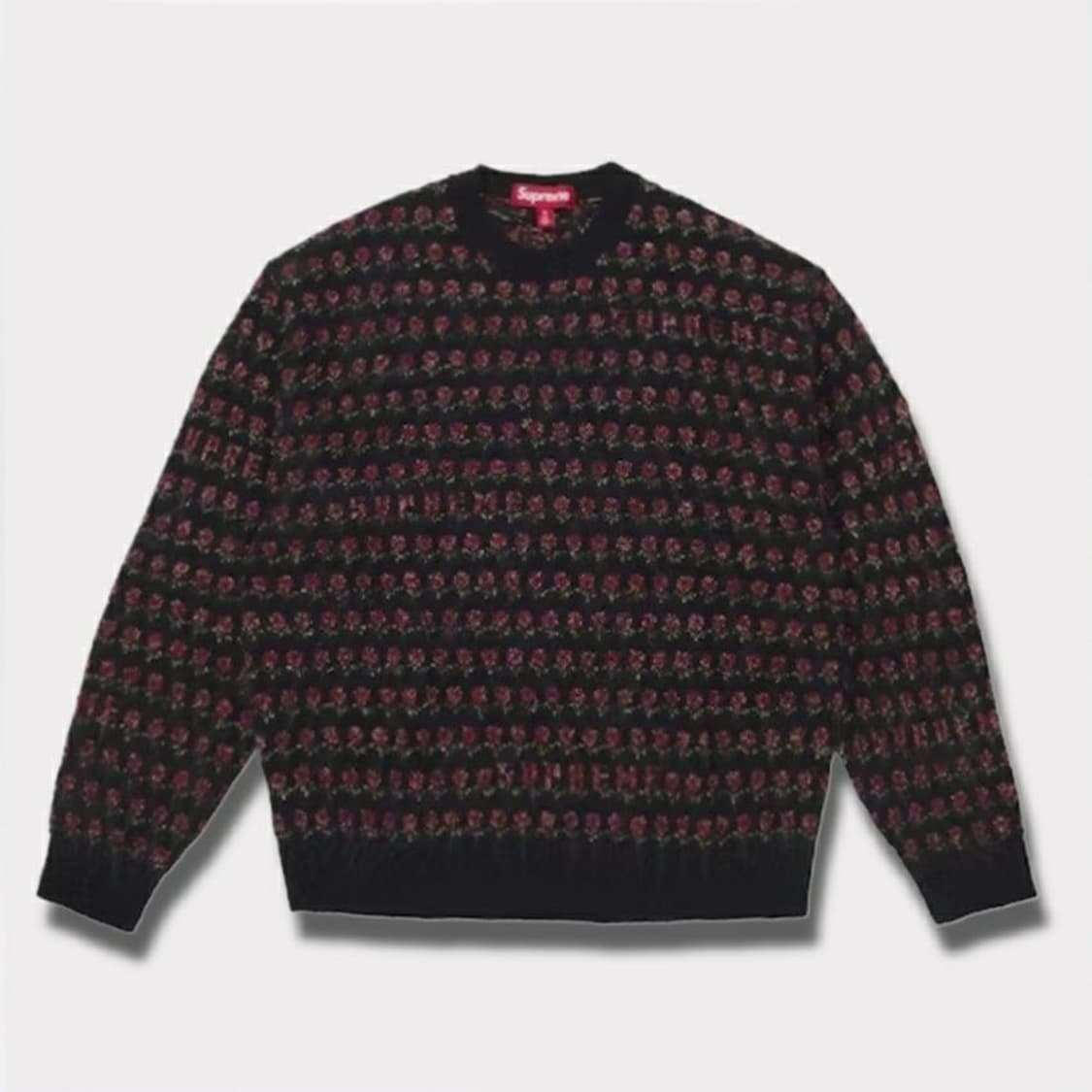 [L] 25AW 슈프림 플라워 메탈릭 스웨터 블랙 상품이미지1