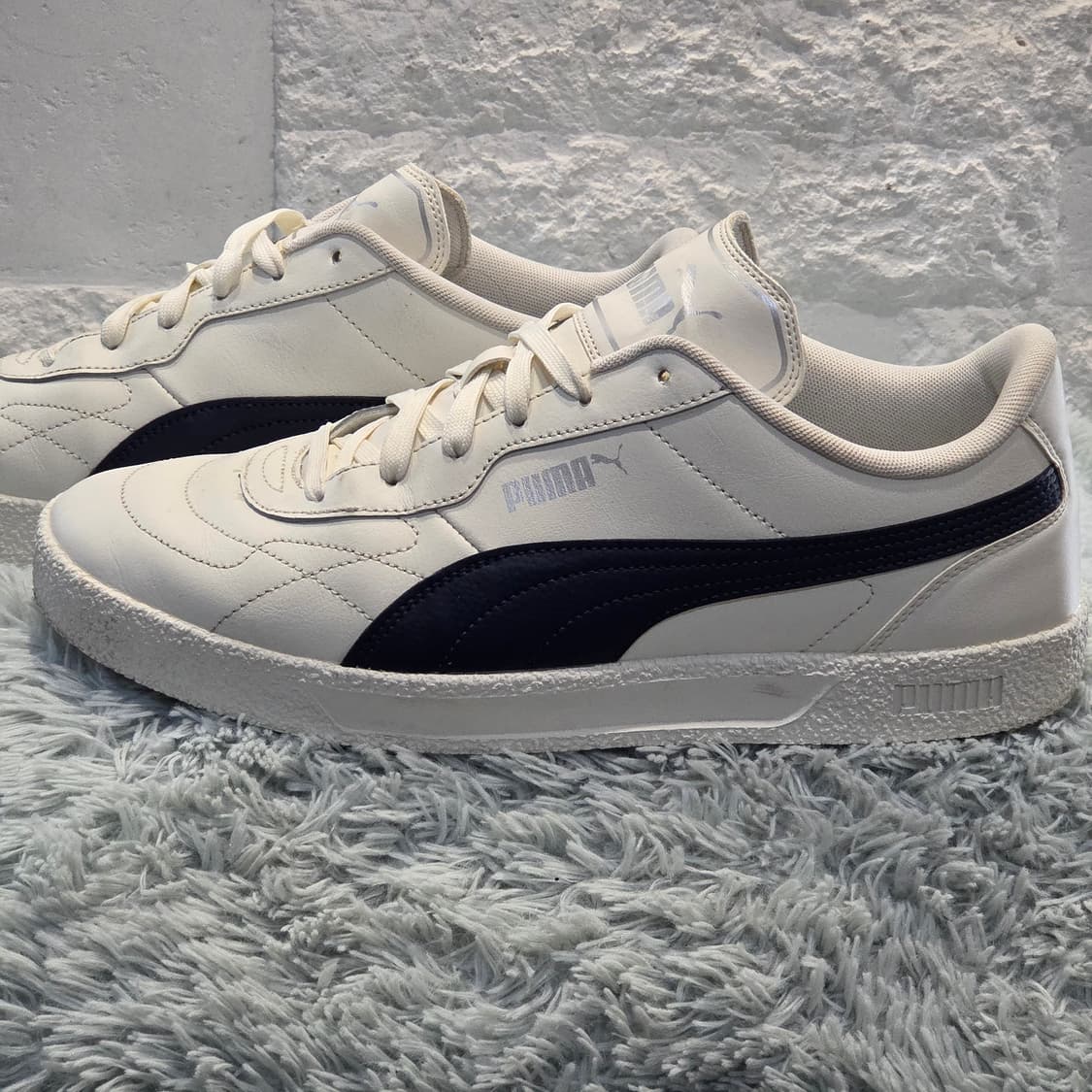 3q-6:푸마 슈퍼 팀 클래식 화이트 네이비(290mm)-상태긋 상품이미지2