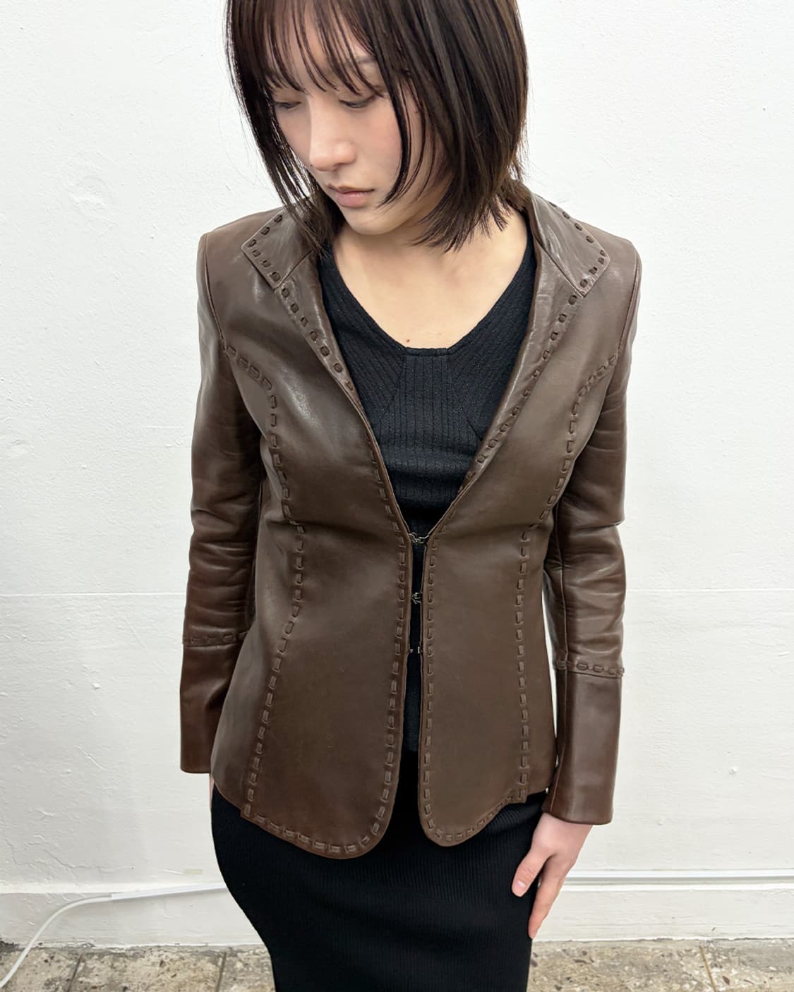 슈트레네세 램레더 파이핑 자켓 상품이미지4