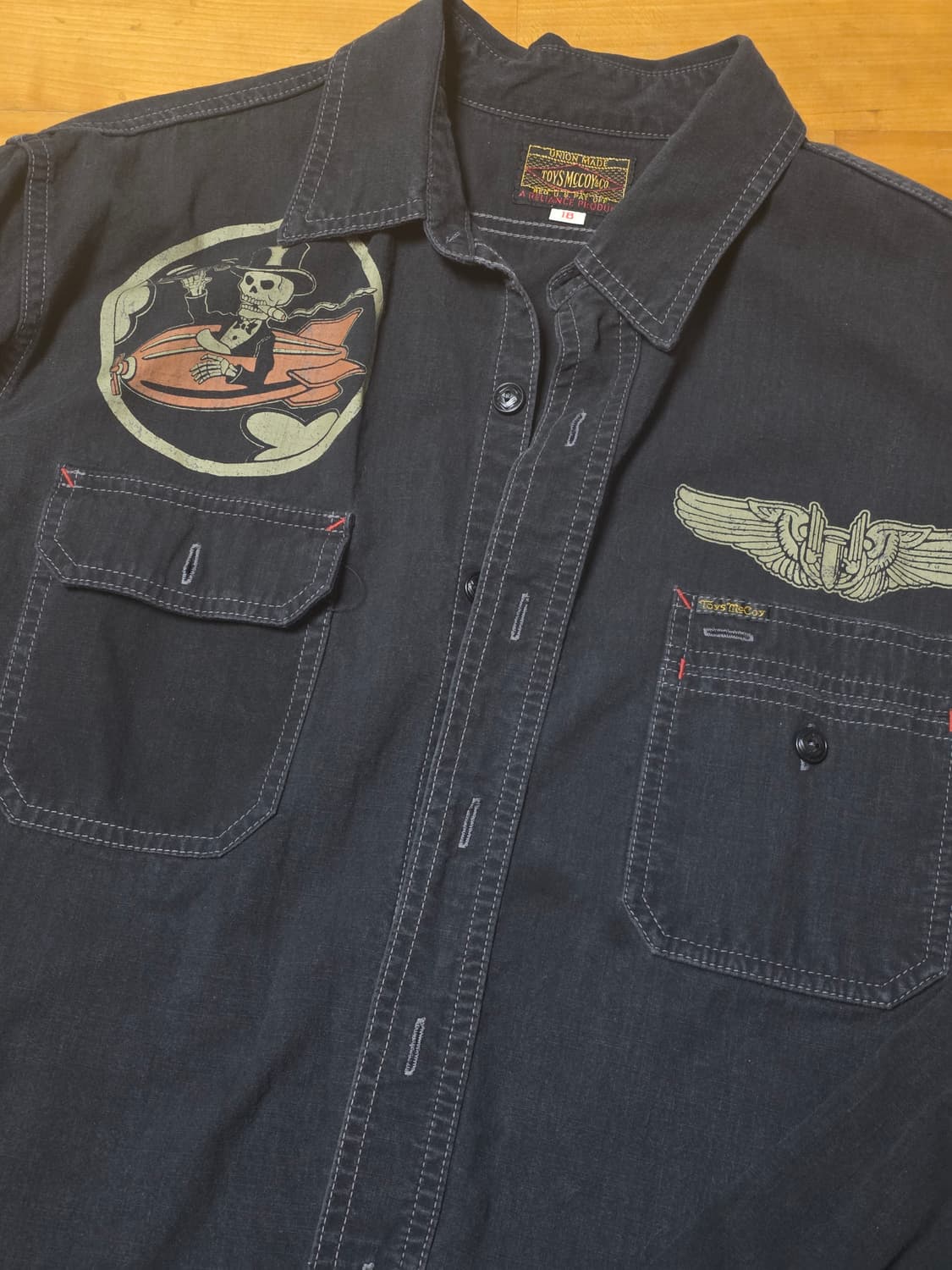 토이즈맥코이 블랙 샴브레이 프린팅 셔츠 18 [xxl] 상품이미지1