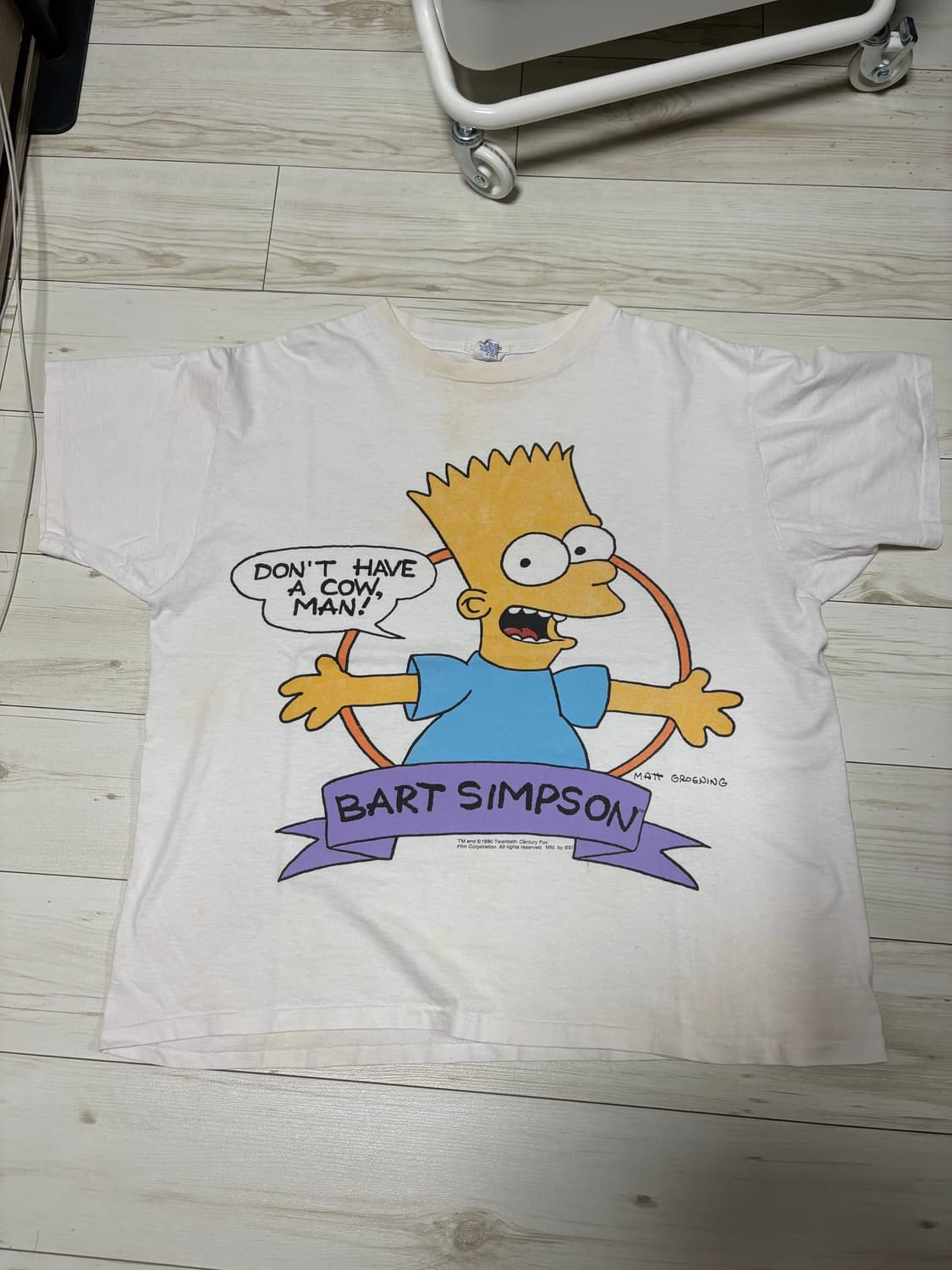 90s 바트 심슨 티셔츠 싱글스티치  usa XL 상품이미지1