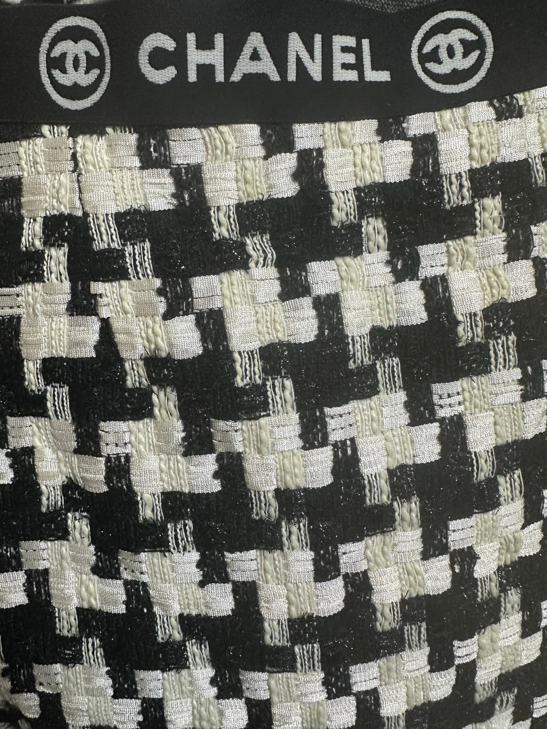 샤넬 블랙 화이트 트위드 울미니 스커트 정품 상품이미지6