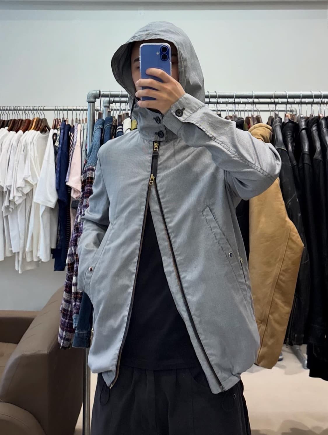 폴스미스 체크 후드 블루종 자켓 상품이미지9