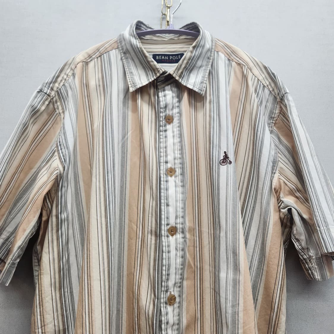 빈폴 로고 자수 스트라이프 반팔셔츠 105(XL) 상품이미지2