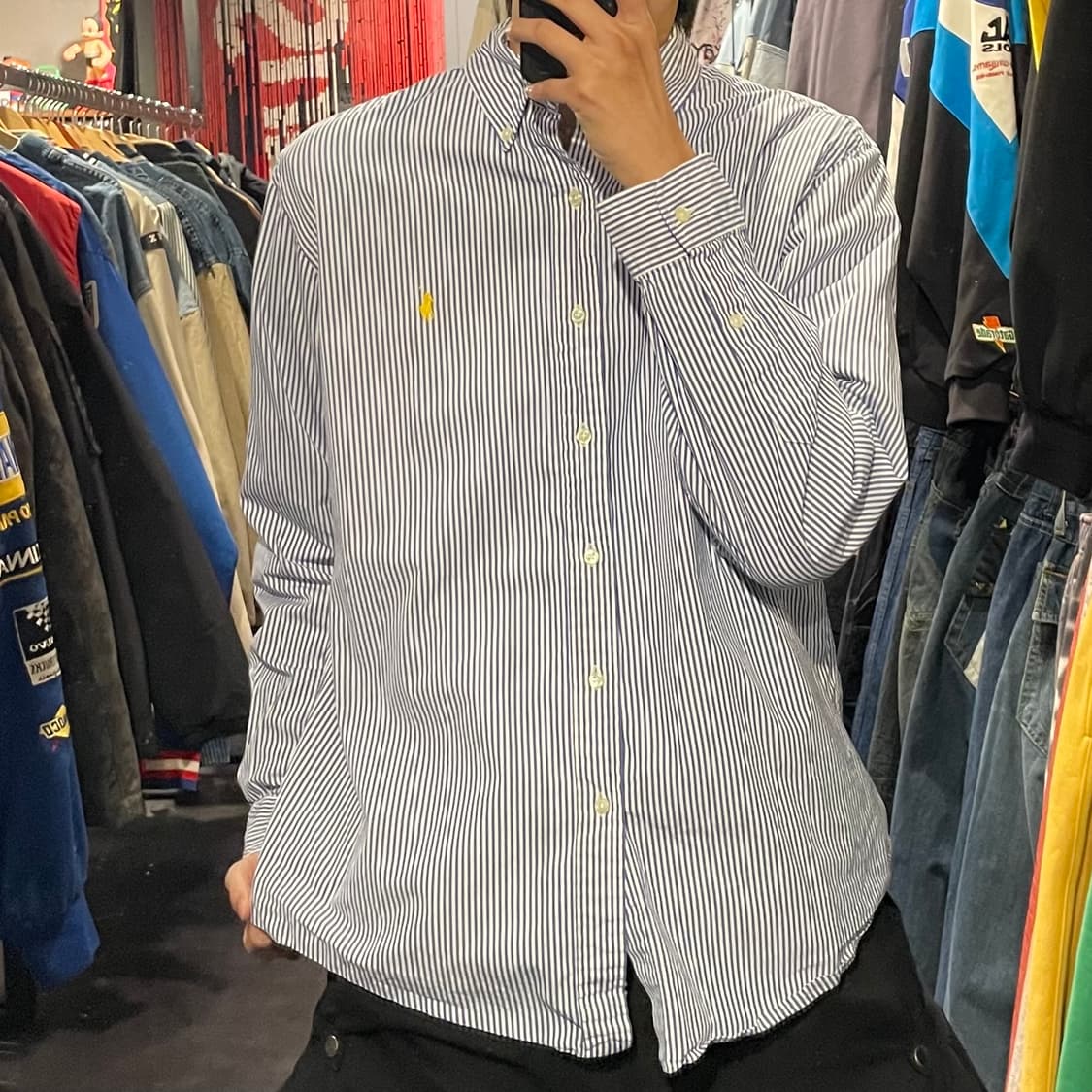 [IM] polo 폴로랄프로렌 블루 스트라이프 긴팔셔츠 상품이미지1