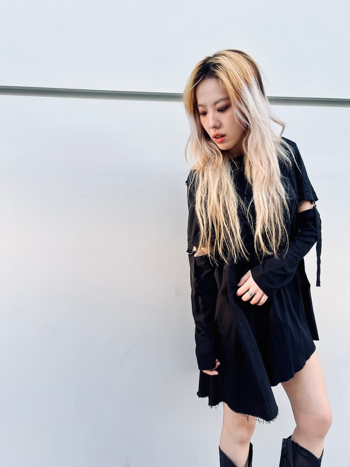 언더커버 수언더커버 언밸런스 디테일 코튼 롱 슬리브 상품이미지4