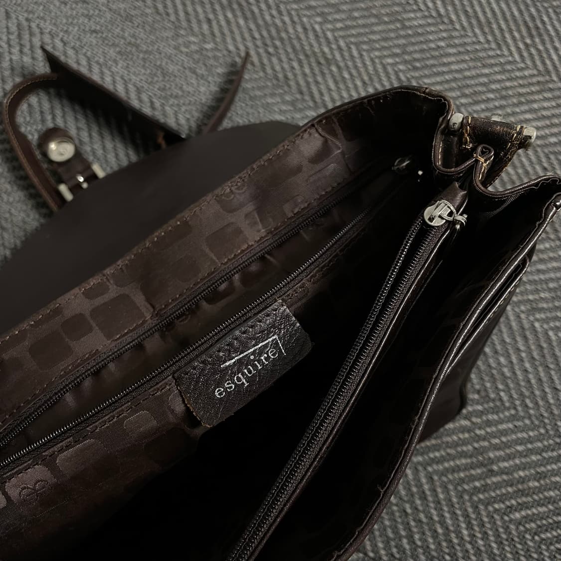 esquire 아카이브 브라운 레더 크로스백y 4005 상품이미지5