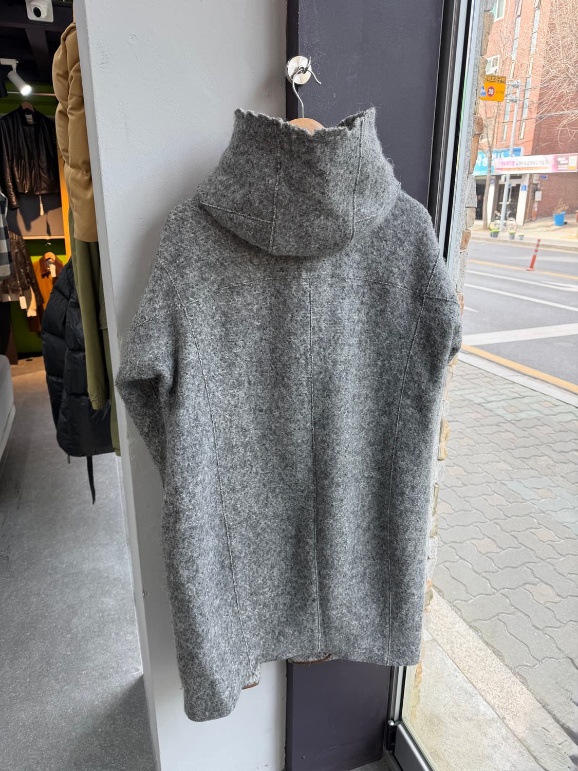 82/ 타임 울 브러시드 후디 롱코트 자켓 상품이미지6