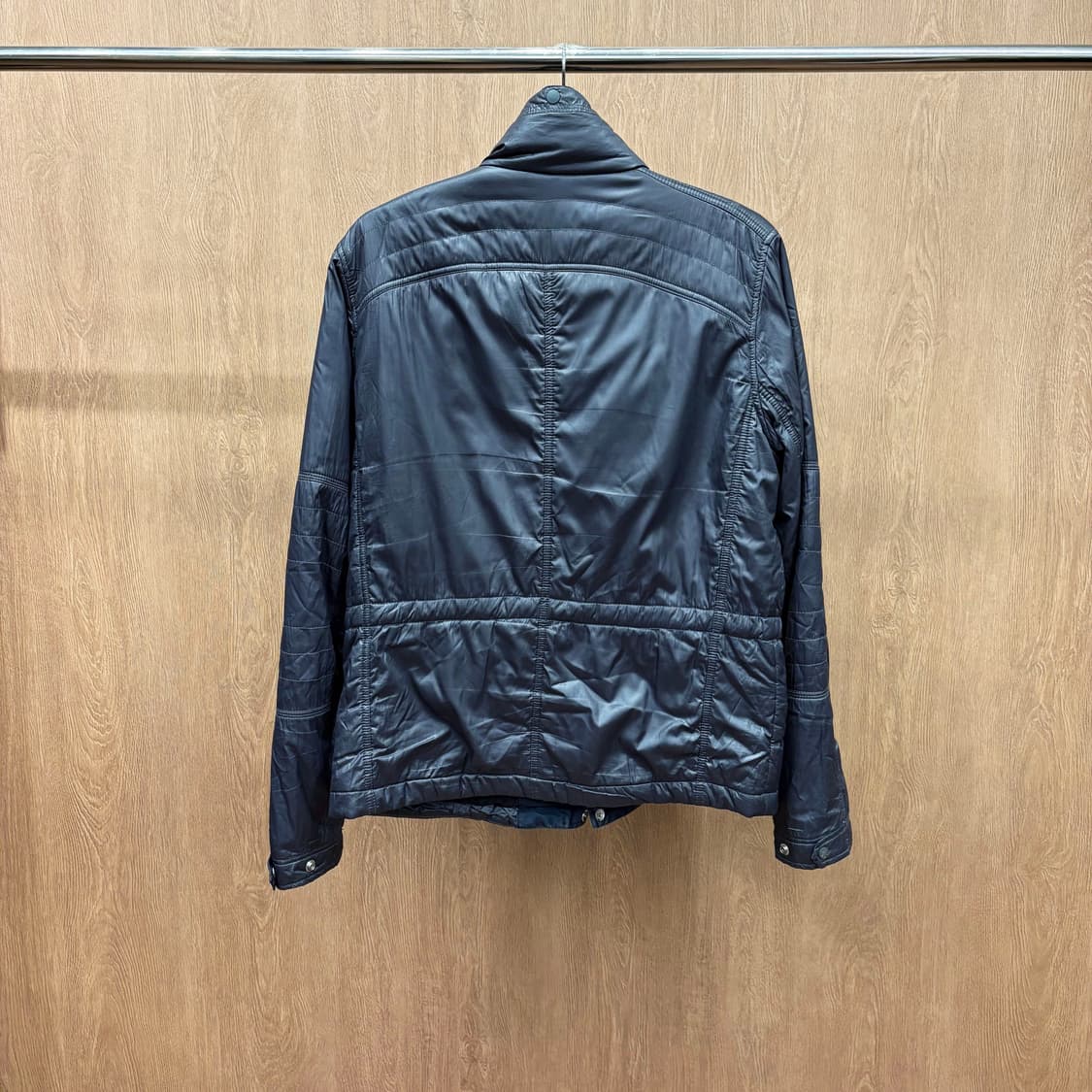 디젤 하이넥 퀄팅 패딩 자켓 워크 웨어 스탠드 카라 스티치 디테일 차콜 상품이미지3