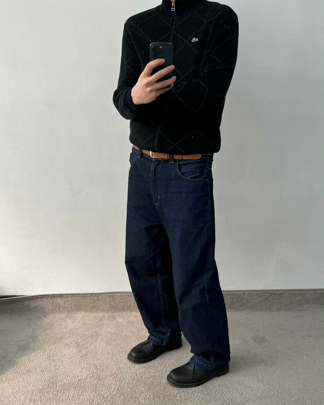 [100] 라코스테 아가일 집업 울 니트 가디건 상품이미지3