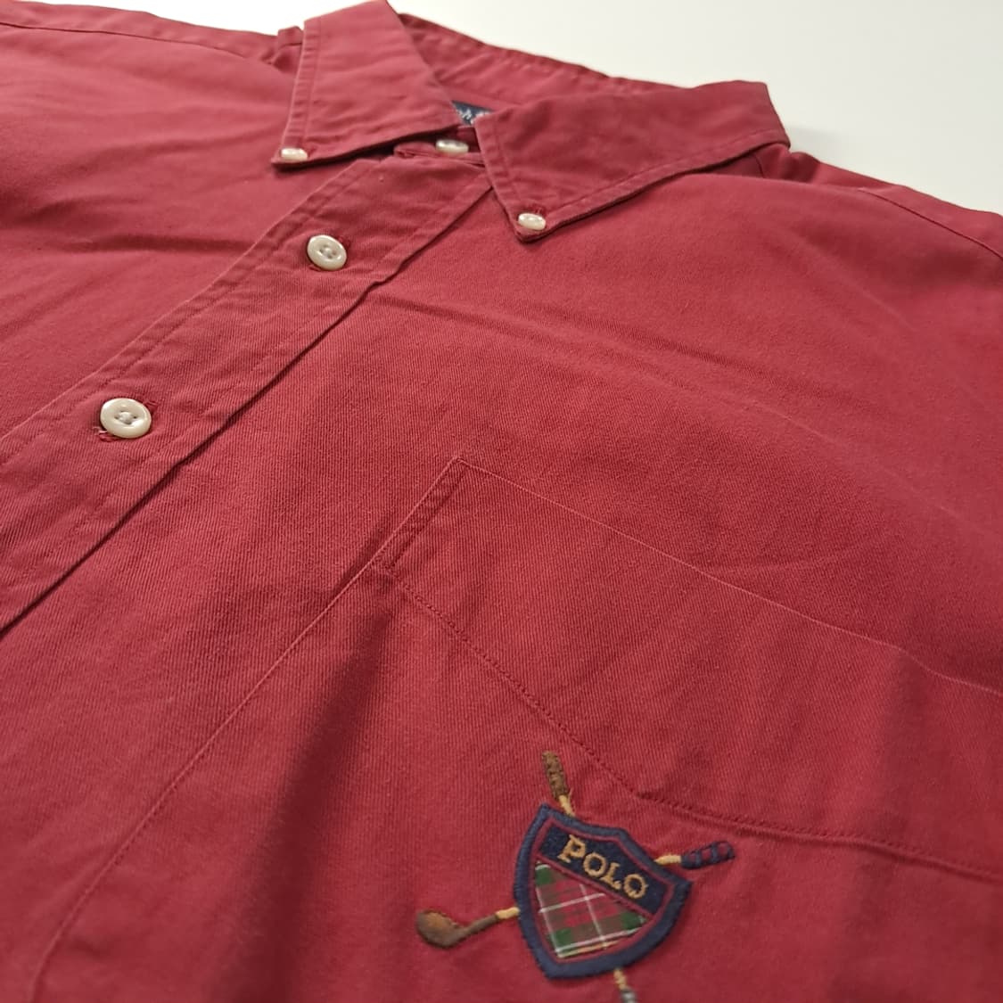 CK167 XL 폴로 90s 테라코타 골프크레스트 앰블럼 반팔 셔츠 남 상품이미지4