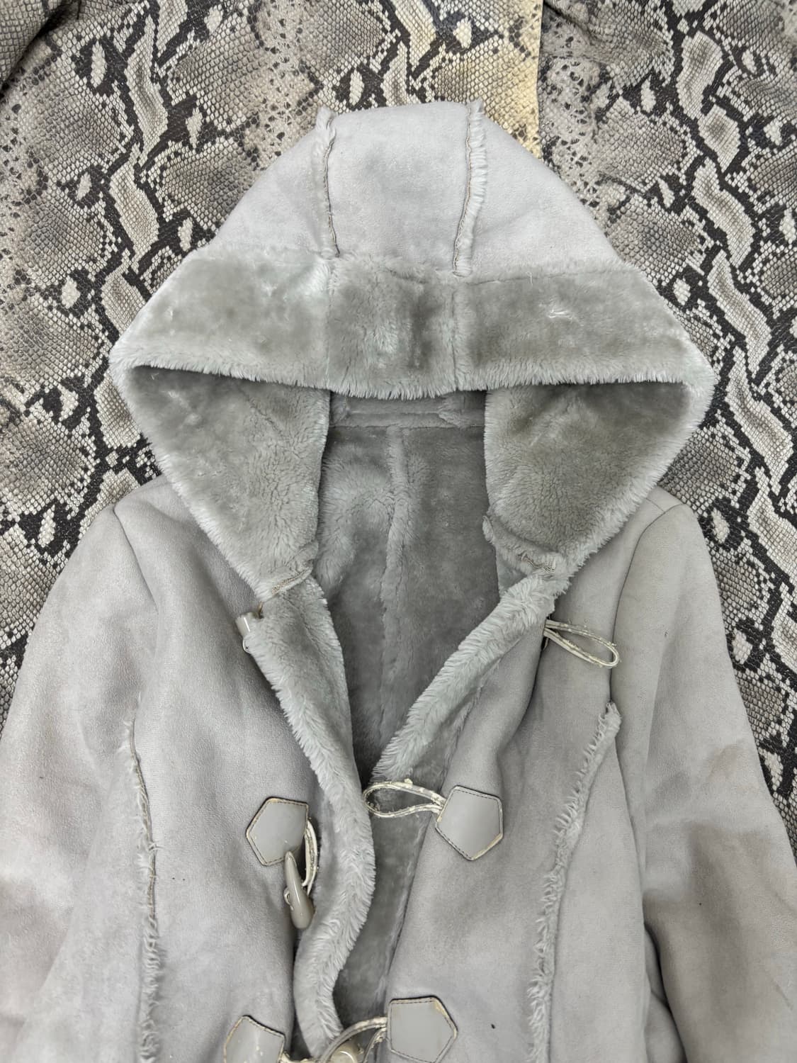 White&Grey Fur Over-Size Hoodie Coat 상품이미지7