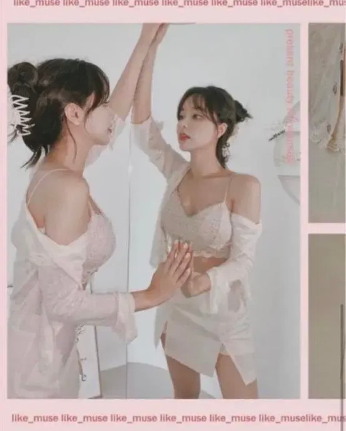 [새상품/S] 라이크뮤즈 트임 미니 스커트 치마(베이지) 상품이미지2