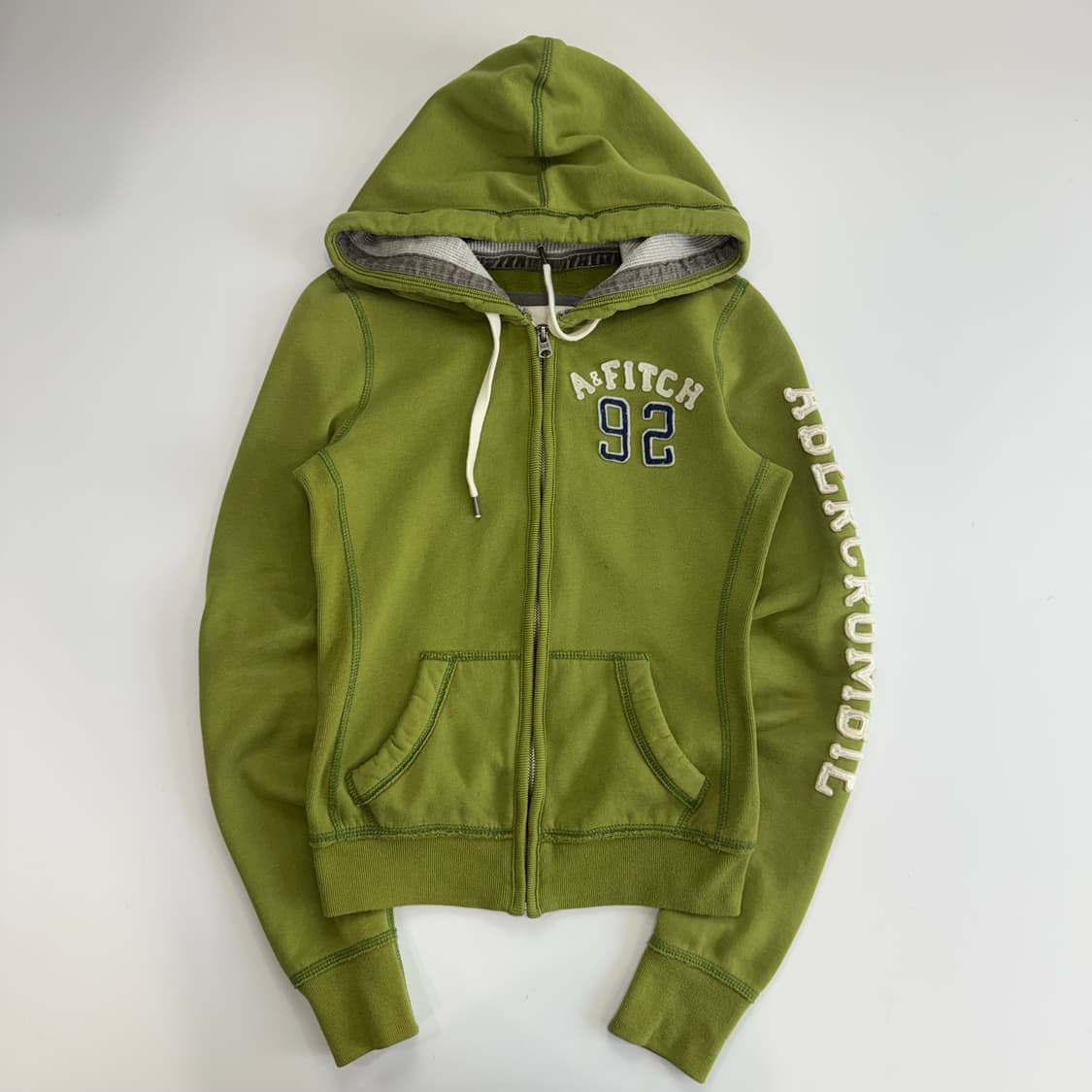 Abercrombie 아베크롬비 사이드로고 그린 후드집업 상품이미지4