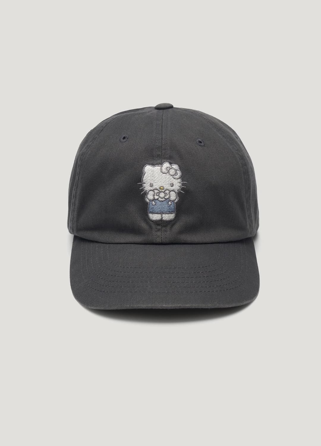 새상품) 파르벵 헬로 키티 워시드 엠브로이디드 볼캡 차콜 상품이미지1