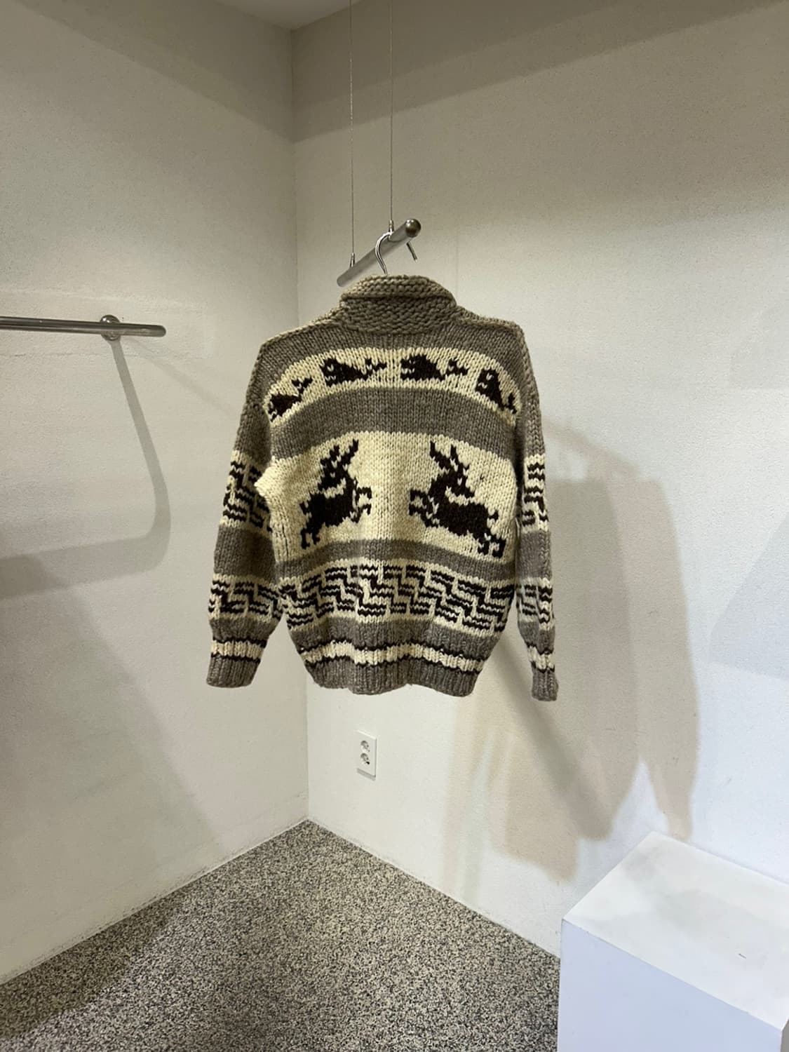 코위찬 빈티지 핸드메이드 노르딕 울니트 집업 상품이미지2