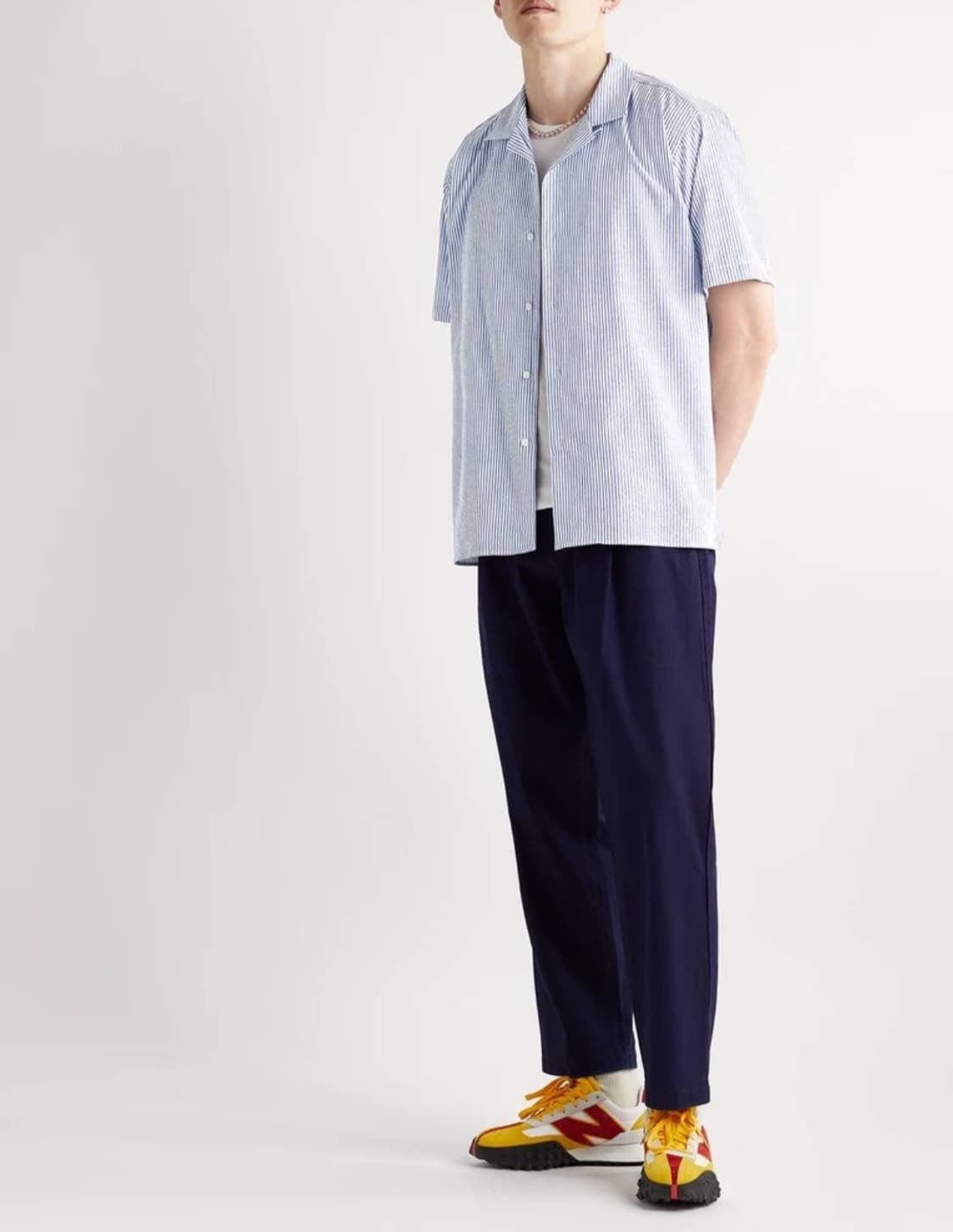 깃먼빈티지 시어서커 오픈카라 셔츠 M 상품이미지2