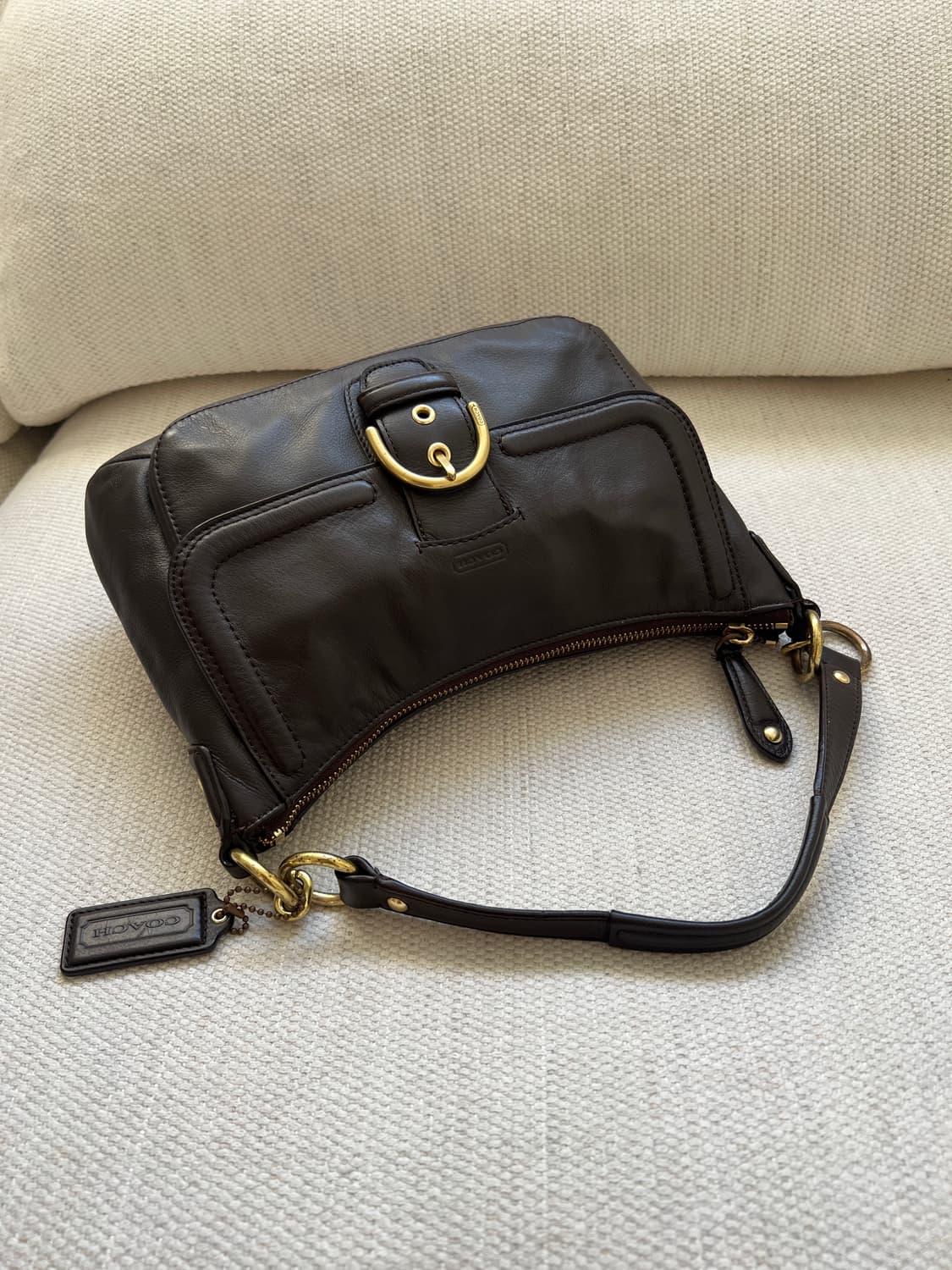 코치 브라운 레더 숄더백 상품이미지9