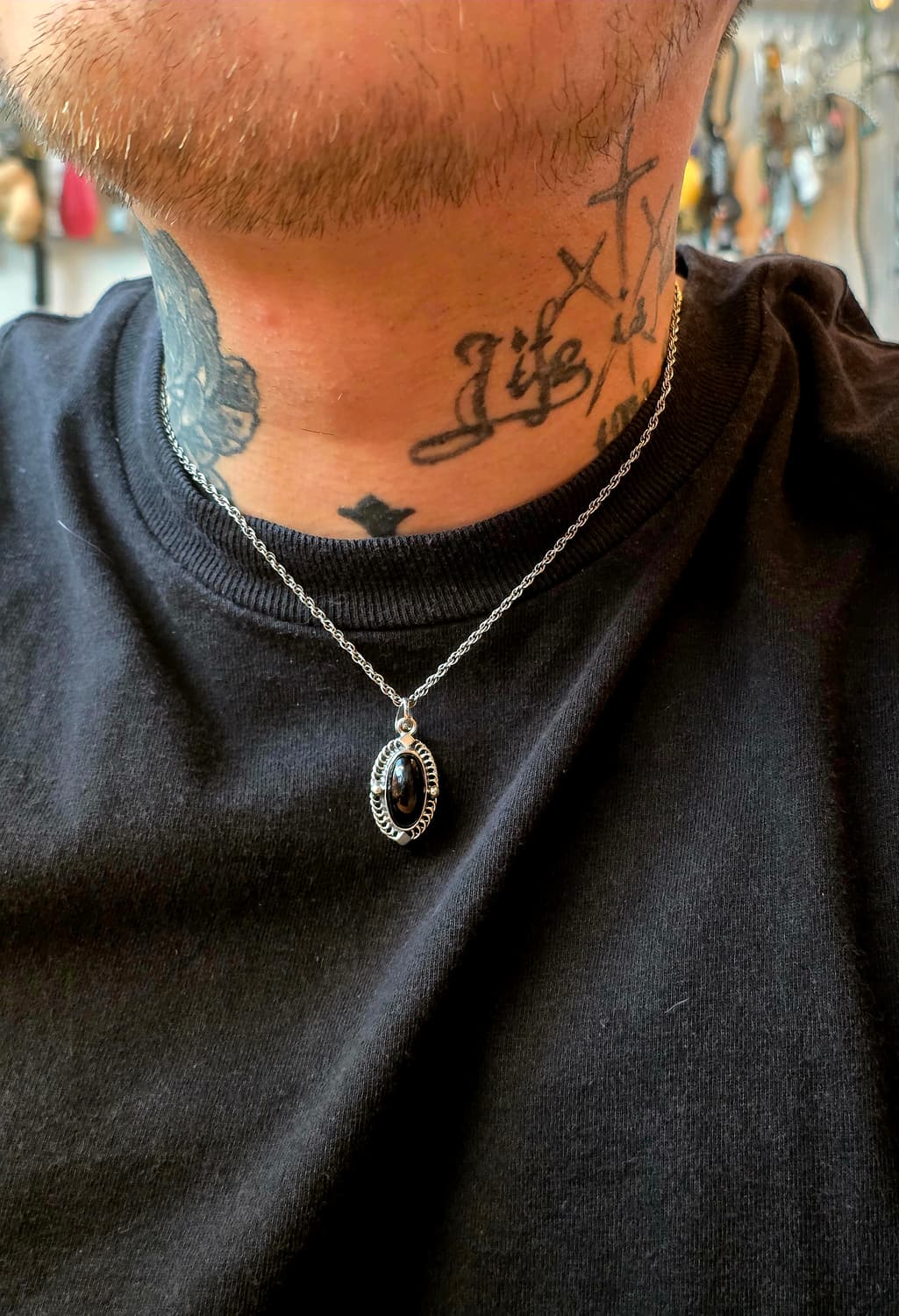 3cross Silver925 bk onxys stone nacklace 상품이미지7